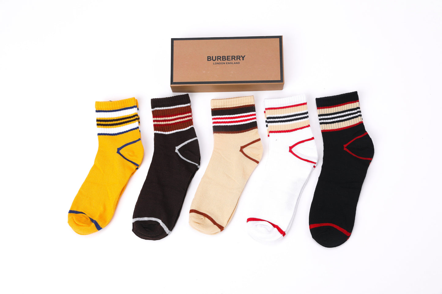 Burberry Stripe Socks Set - Set of 5