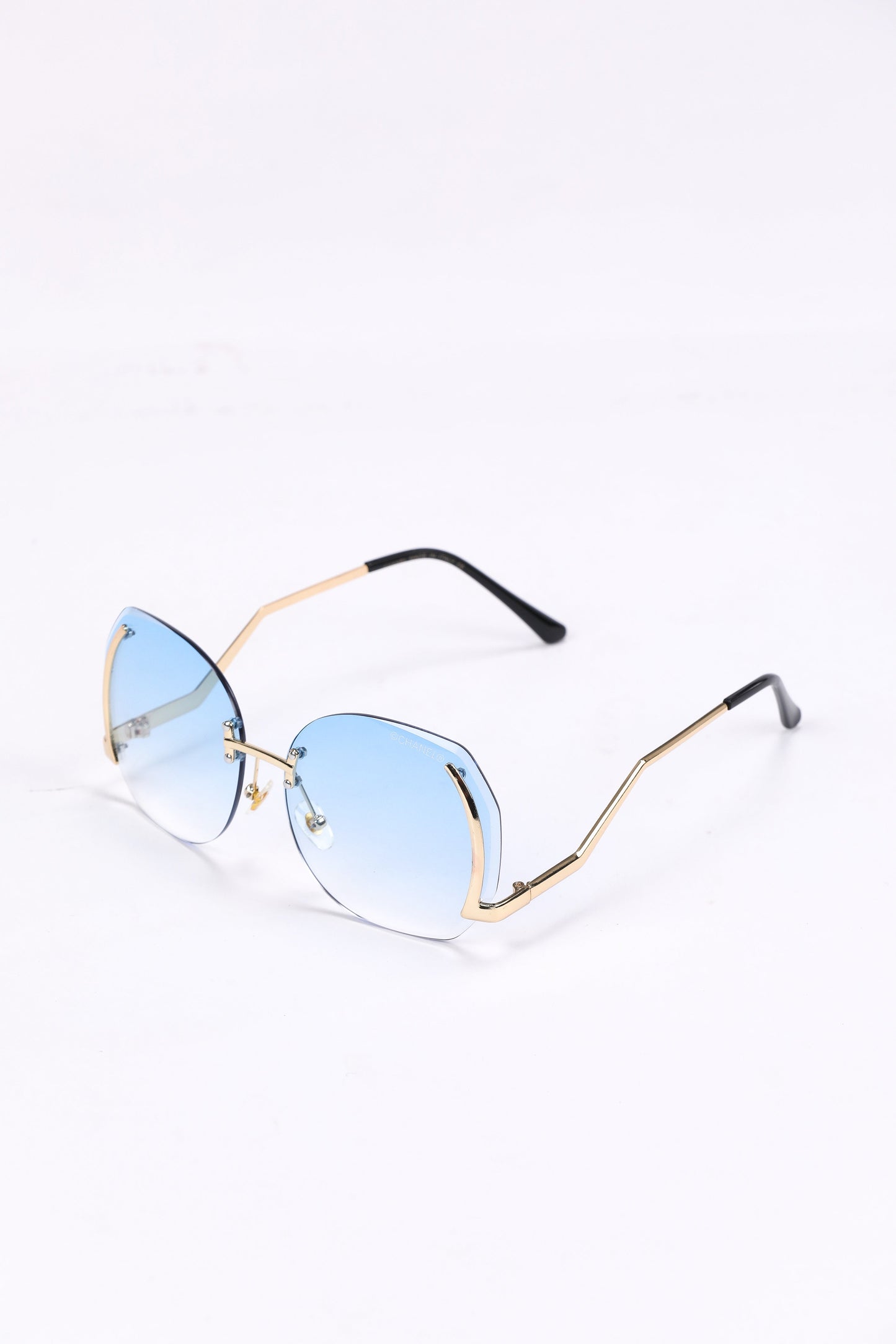 Chanel Rimless Blue Gradient Sunglasses