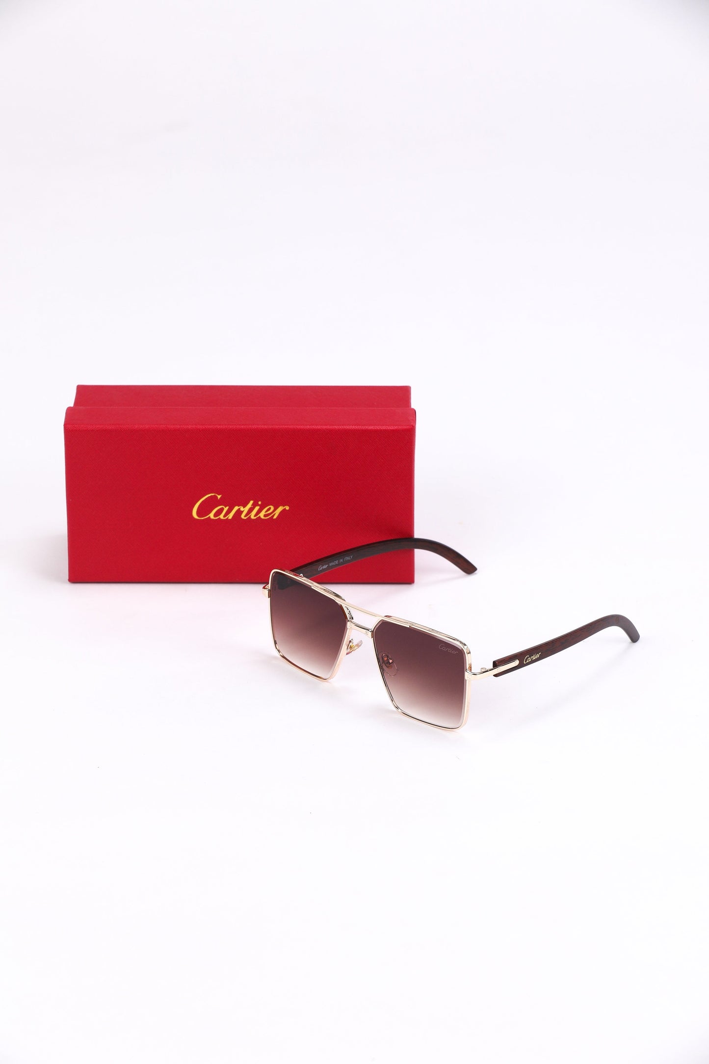 Cartier Square Sunglasses with Brown Gradient Lenses