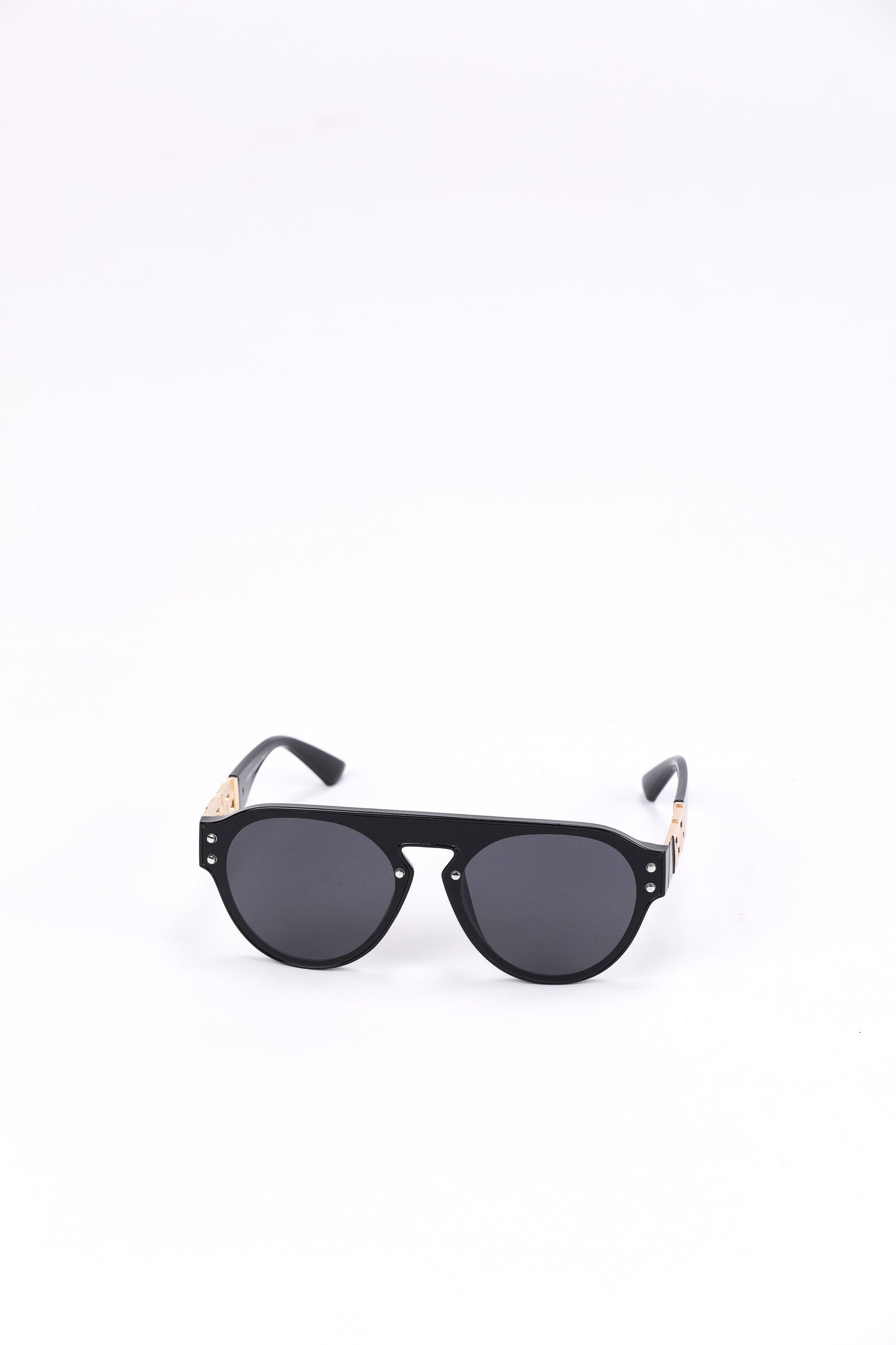Versace Aviator Sunglasses – Gold Accents & Black Lenses