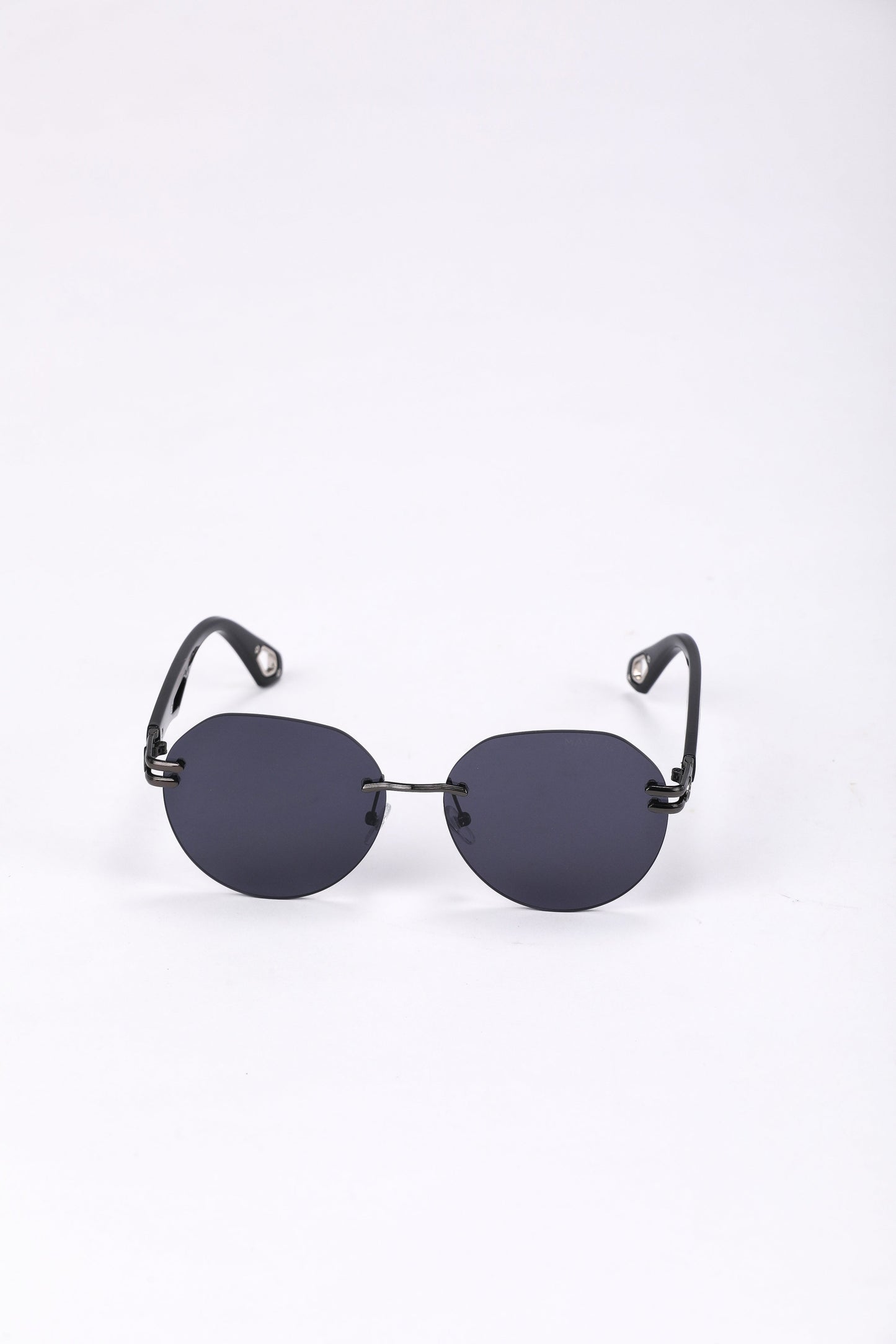 Maybach Matte Black Round Sunglasses