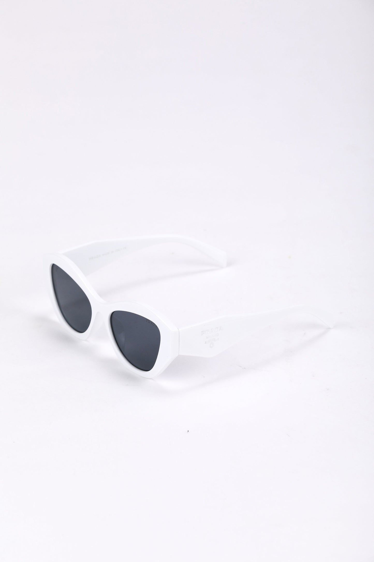 Prada White Cat-Eye Sunglasses