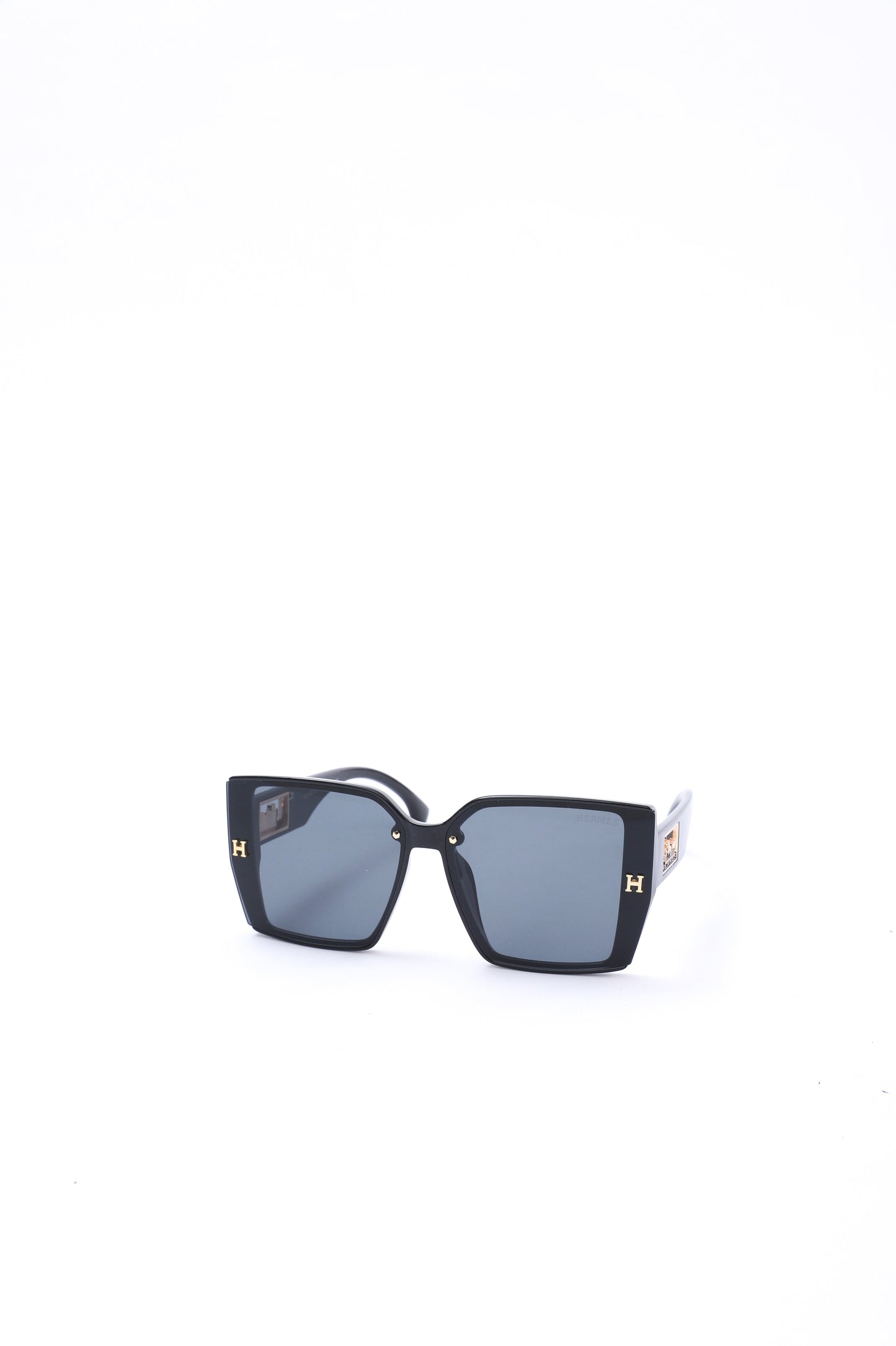 Hermès Bold Black Square Sunglasses