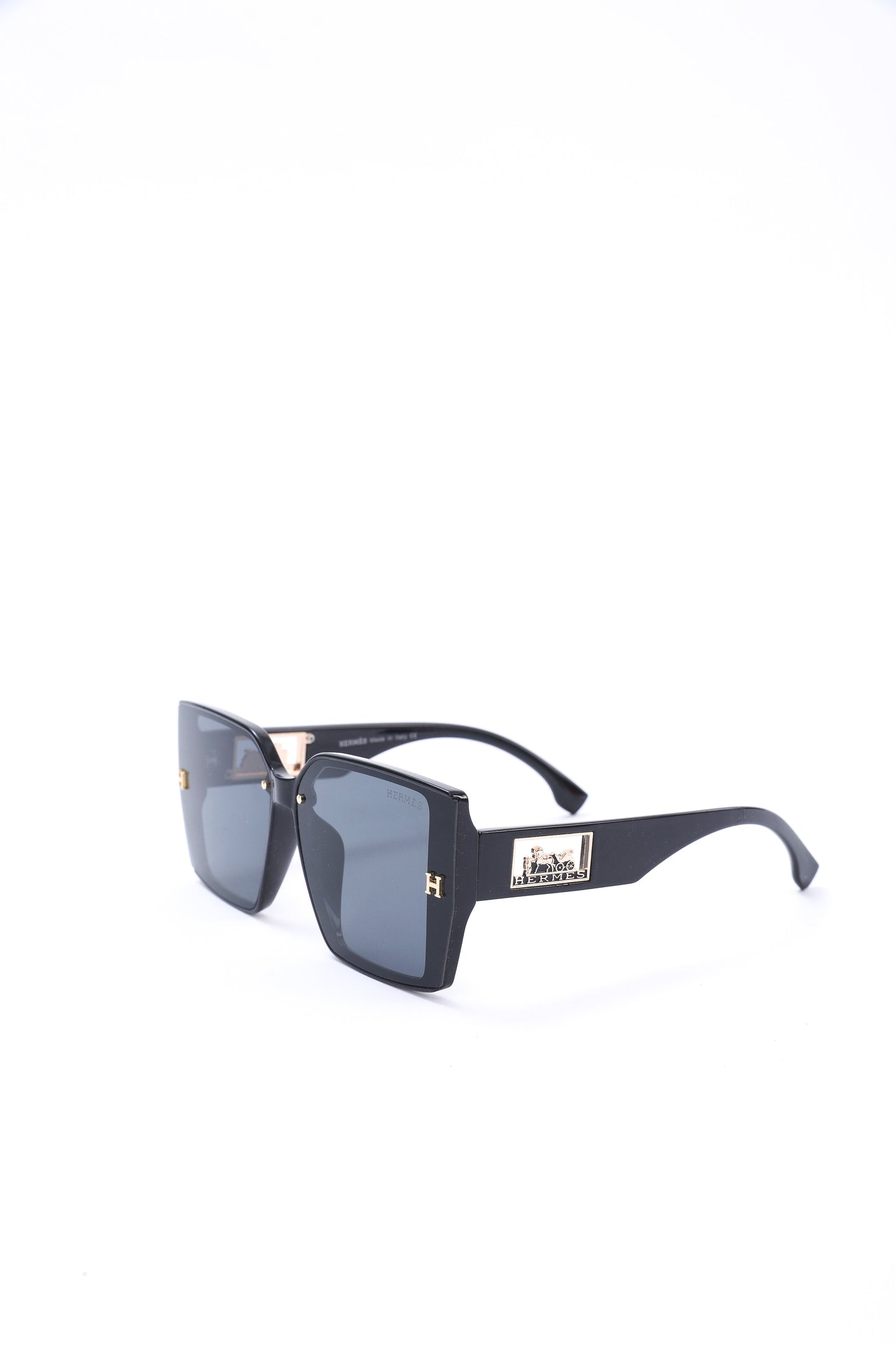 Hermès Bold Black Square Sunglasses