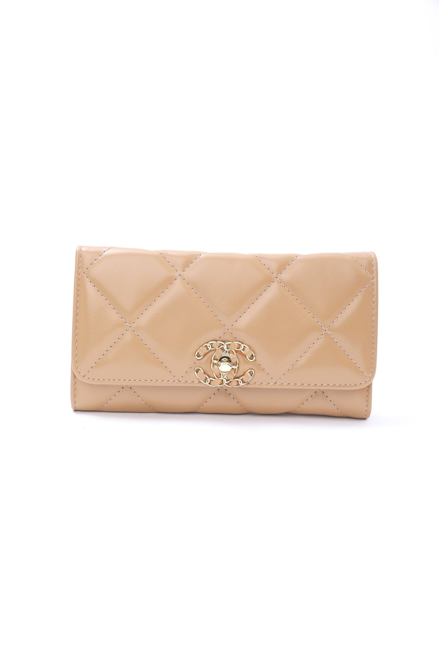 Chanel Beige Quilted Wallet