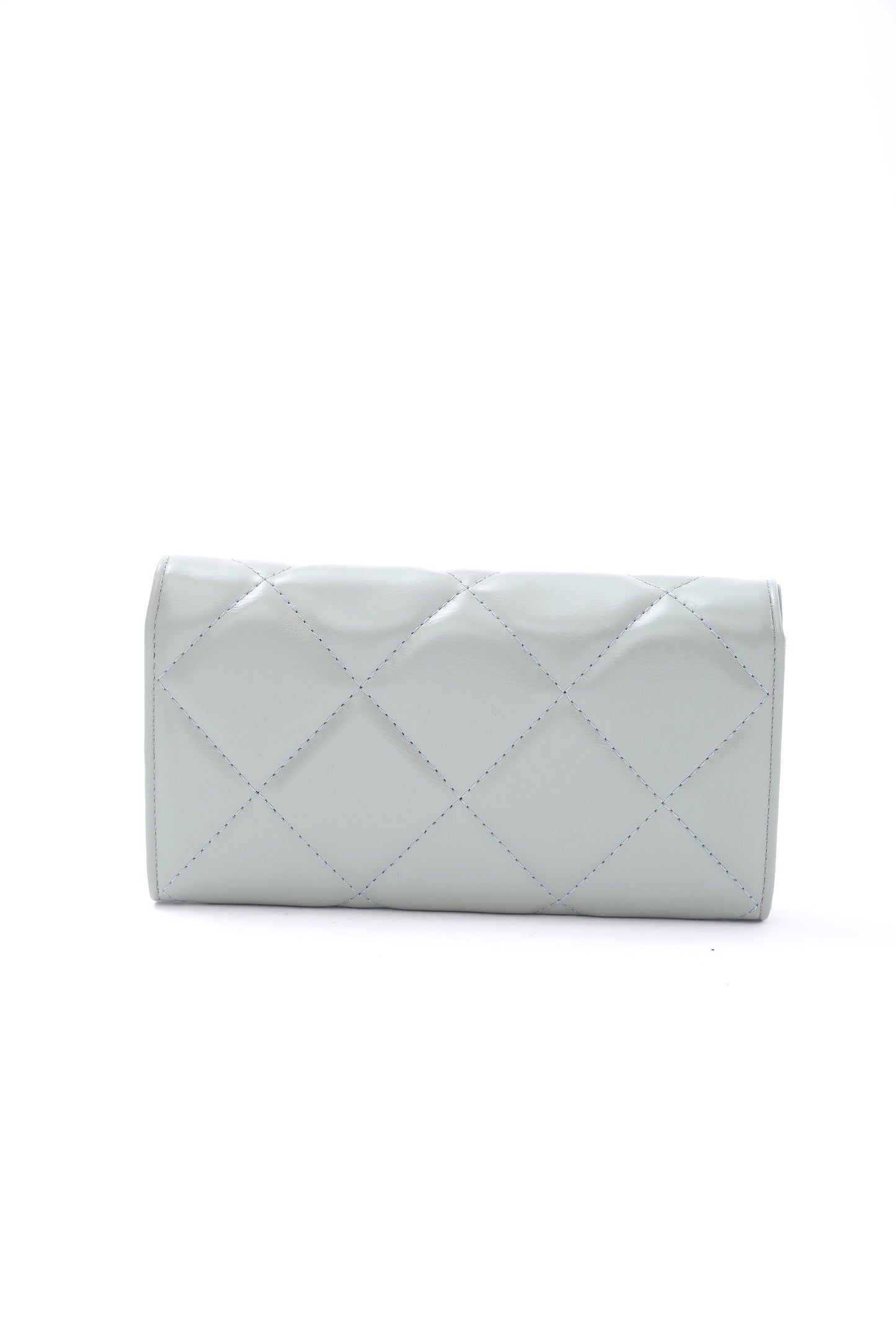 Chanel Light Green Quilted Wallet