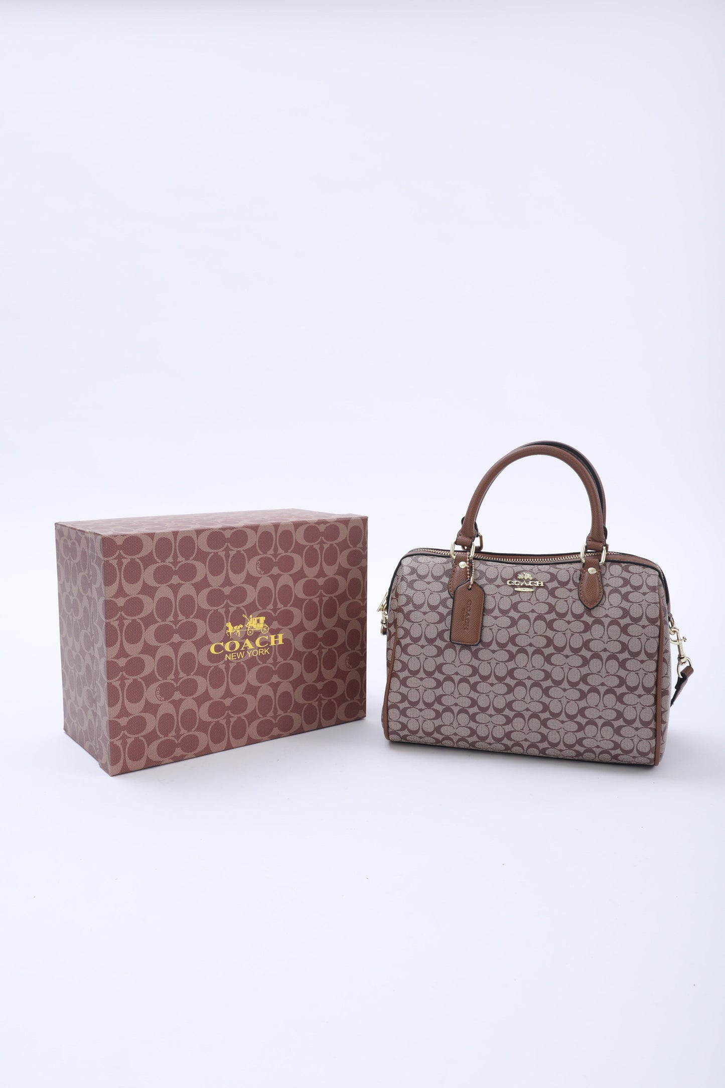 Coach Signature Brown Satchel Bag