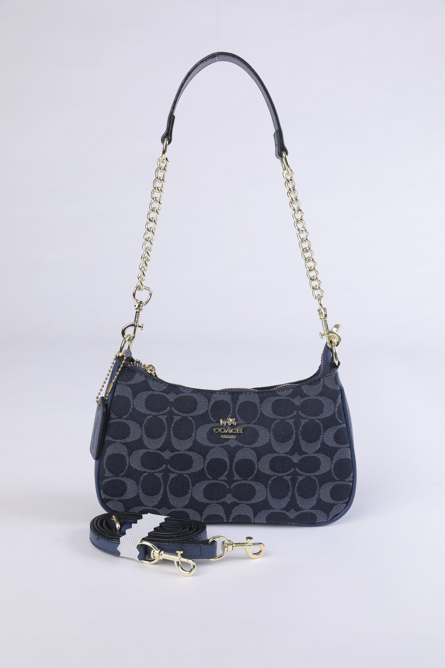 Coach Signature Jacquard Chain Shoulder Bag