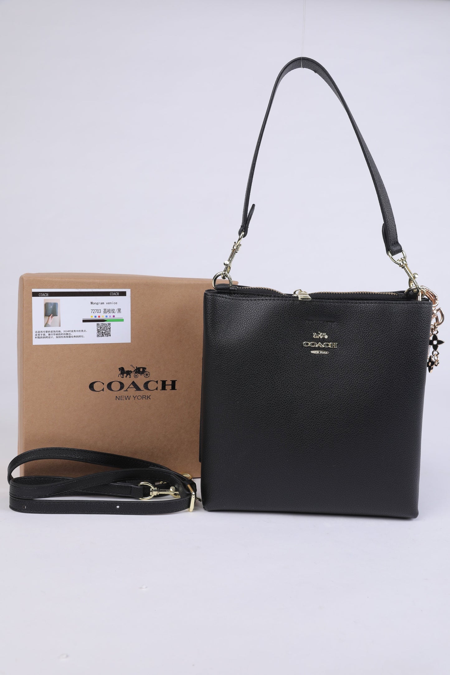Coach Crossbody Bag in Black Leather