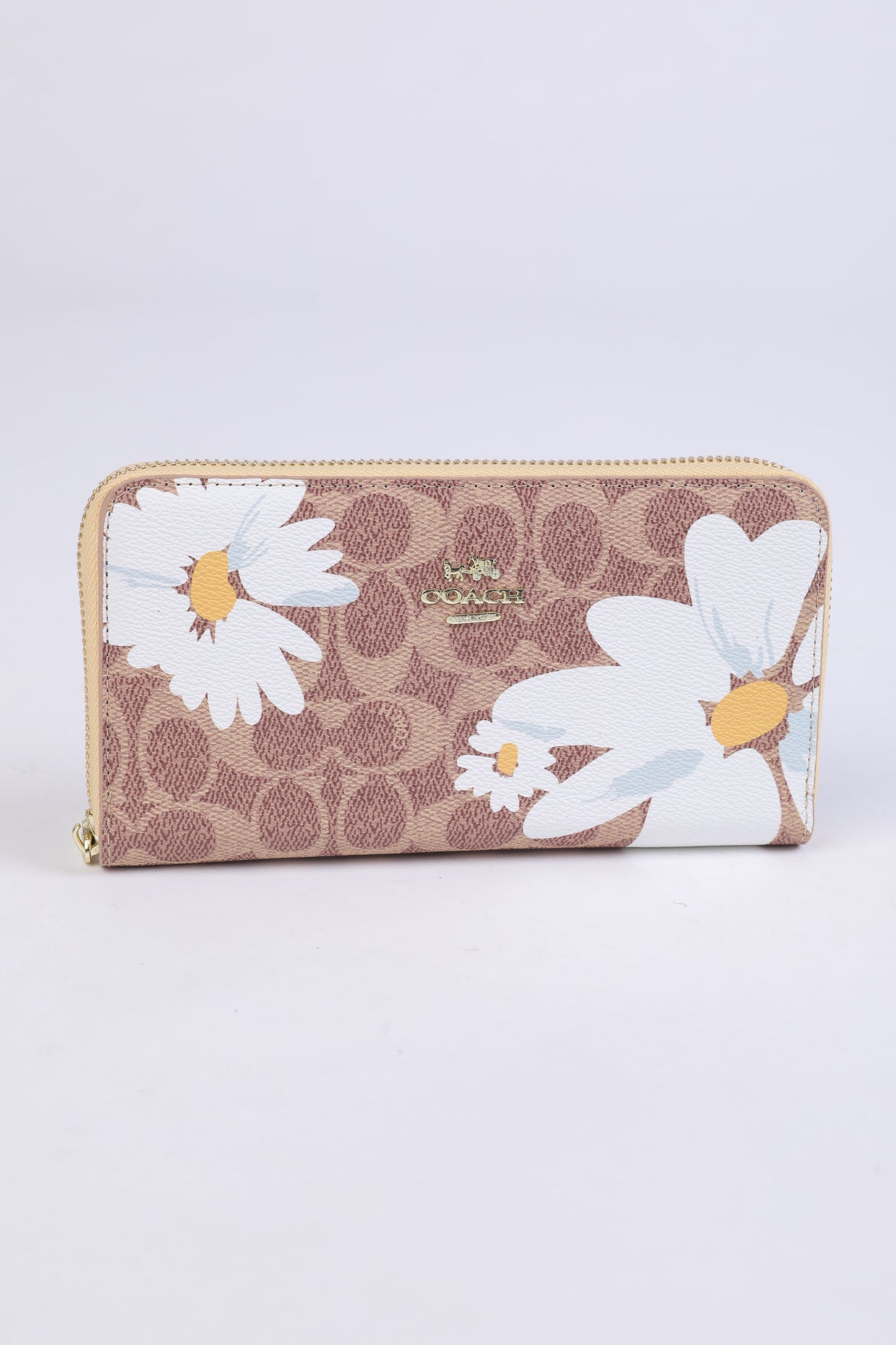 Coach Signature Floral Zip-Around Wallet