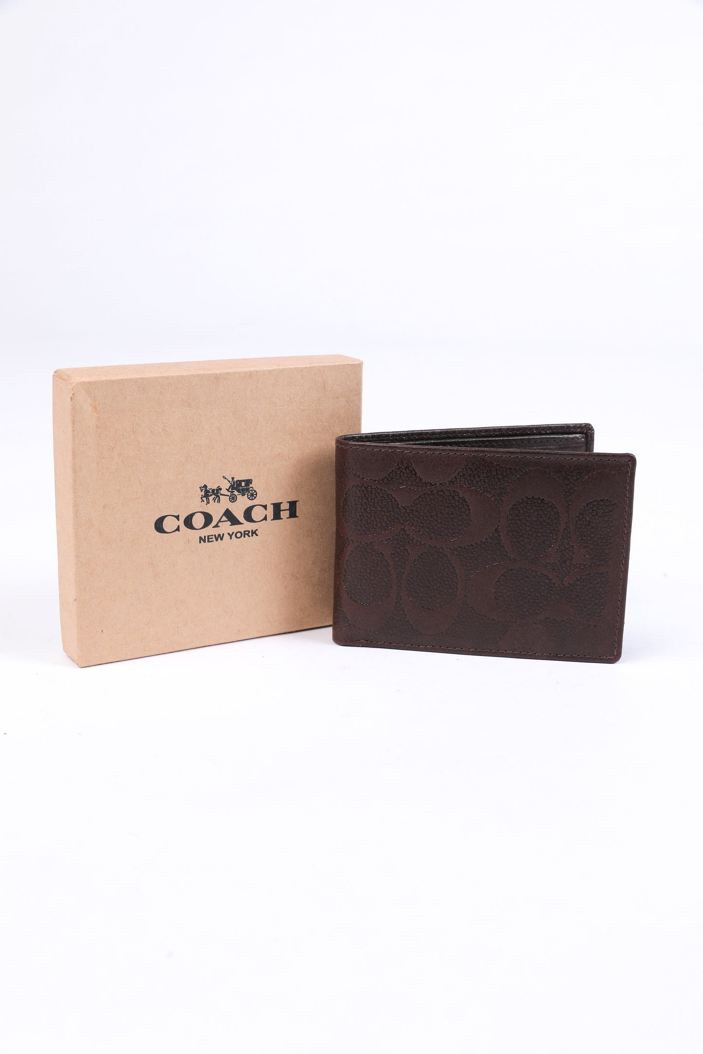 Coach Signature Embossed Leather Wallet – Brown