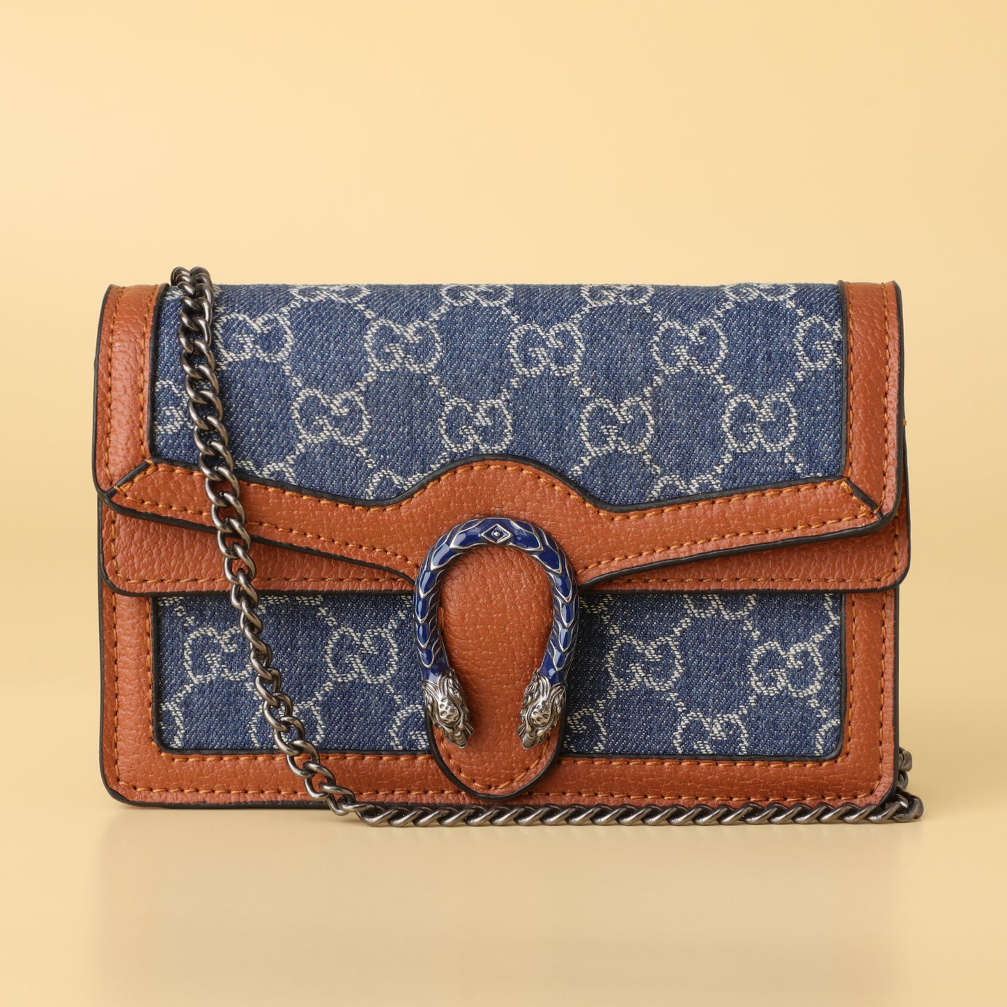 Dionysus GG Denim & Leather Mini Shoulder Bag