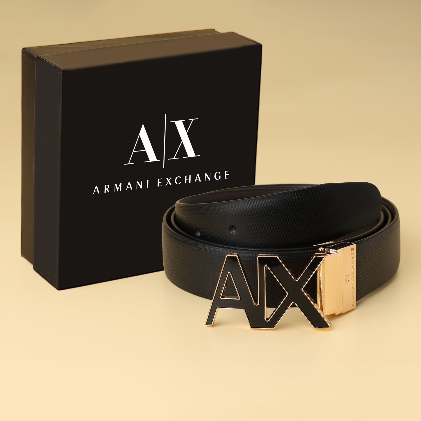 Exchange Gold AX Buckle Leather Belt