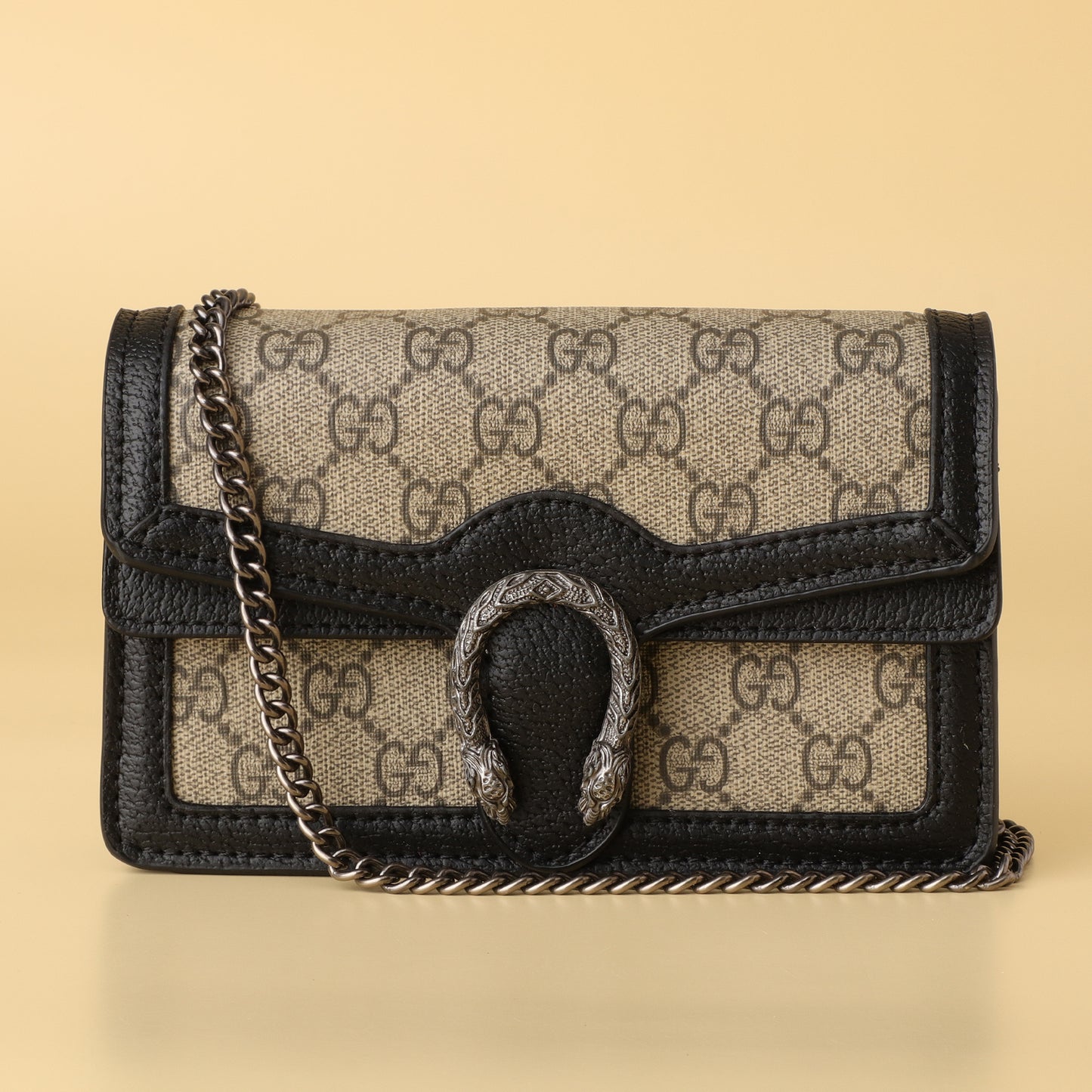 GG Supreme Beige & Black Mini Shoulder Bag