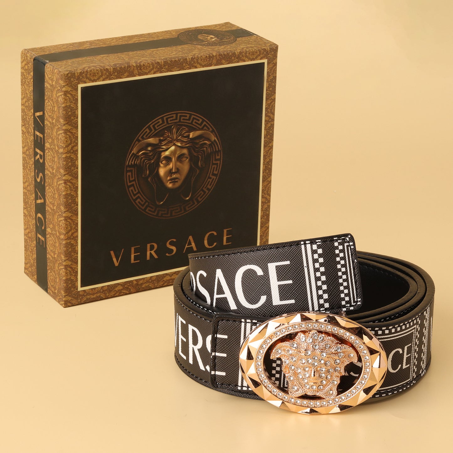 Medusa Crystal Logo Belt
