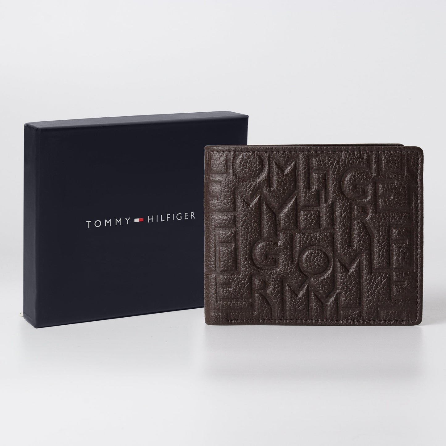 Embossed Monogram Wallet in Cocoa Brown