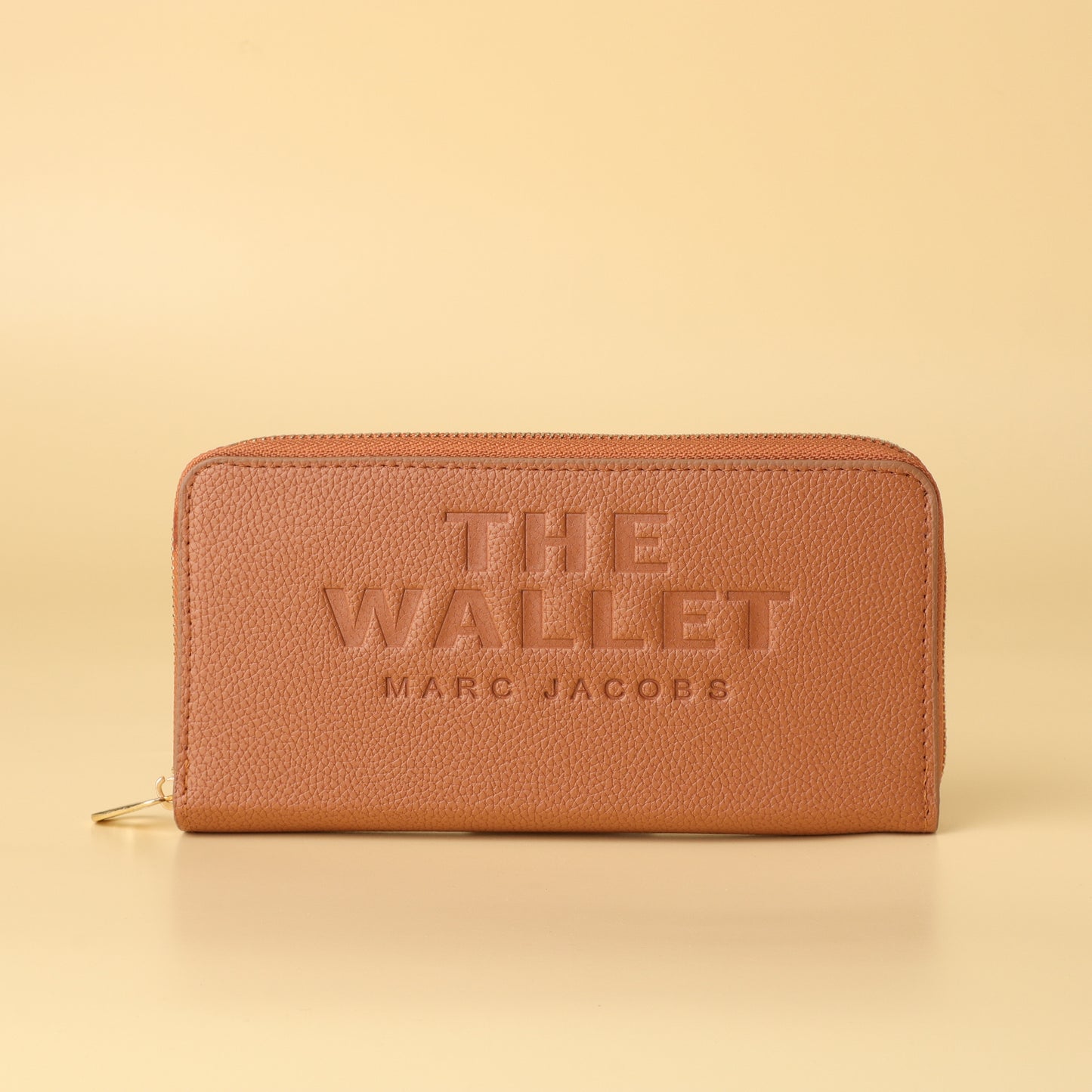 "The Wallet" Tan Leather Zip-Around Wallet – Stylish Designer Long Wallet for Women