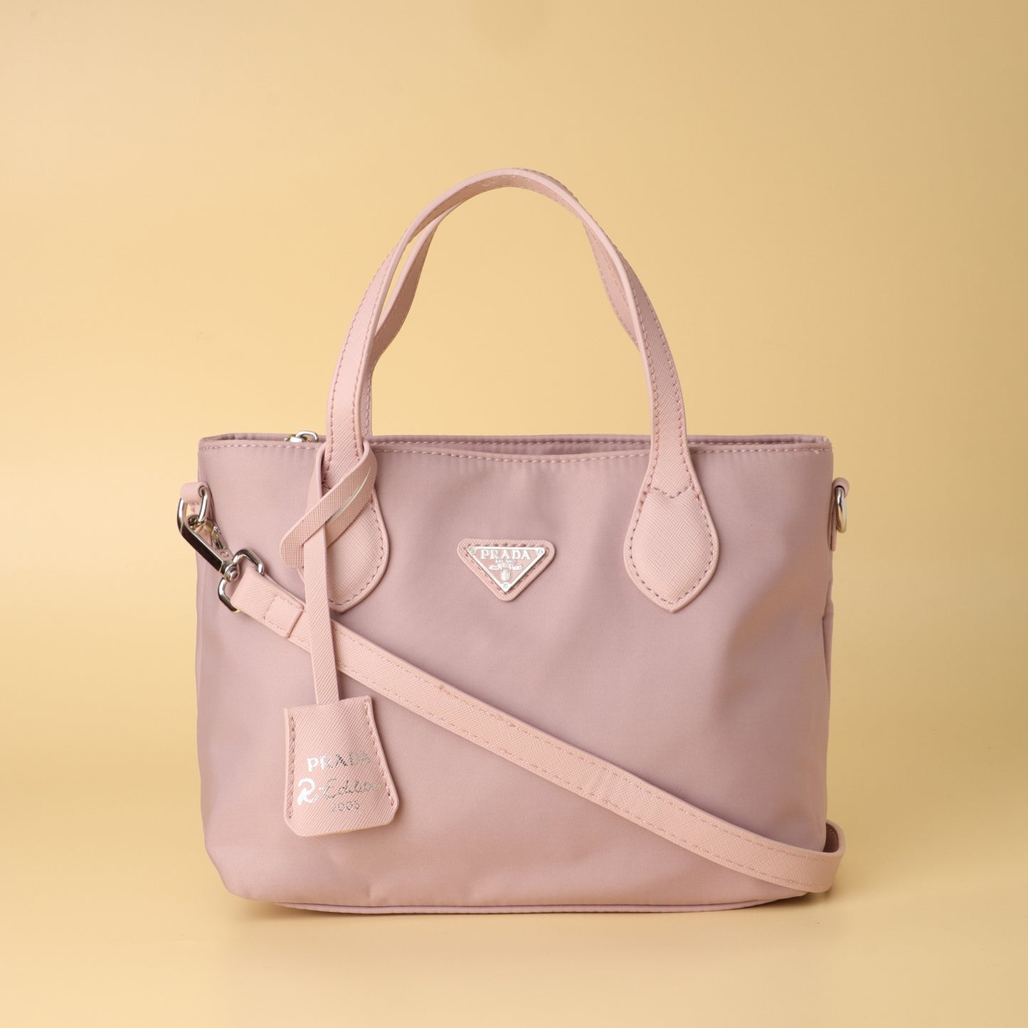 Blush Pink Prada-Inspired Tote Bag