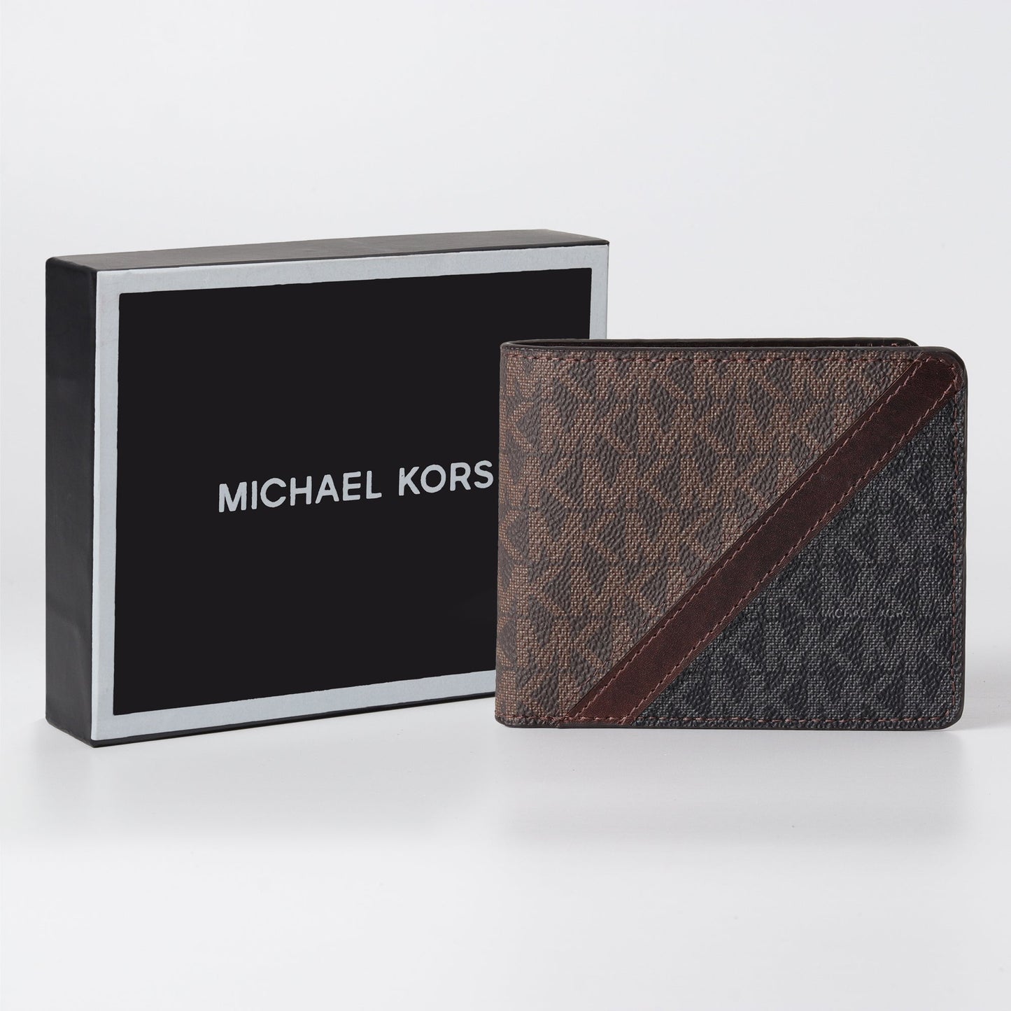 Diagonal Monogram Wallet in Brown & Black