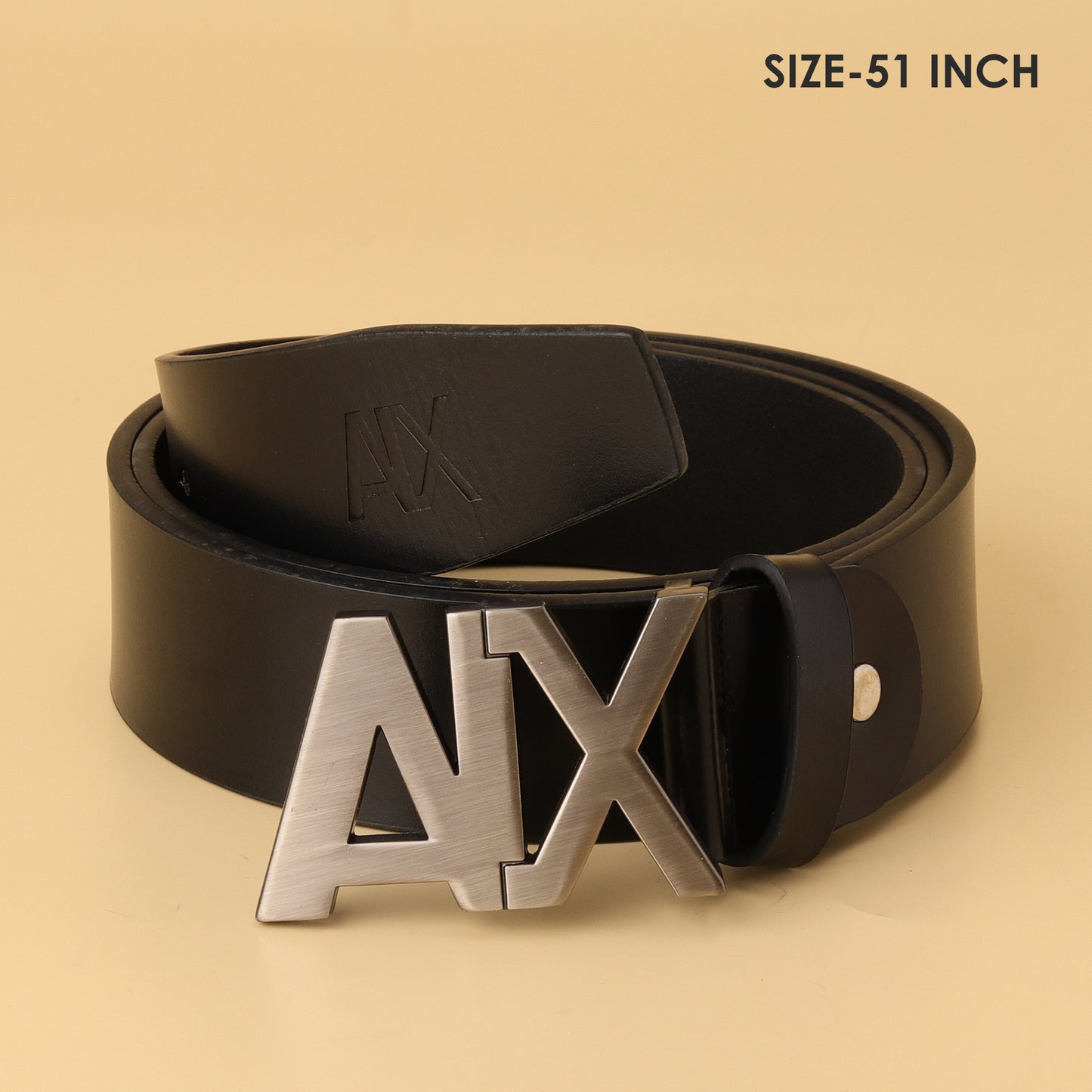 Armani Exchange Black Leather Belt for Men