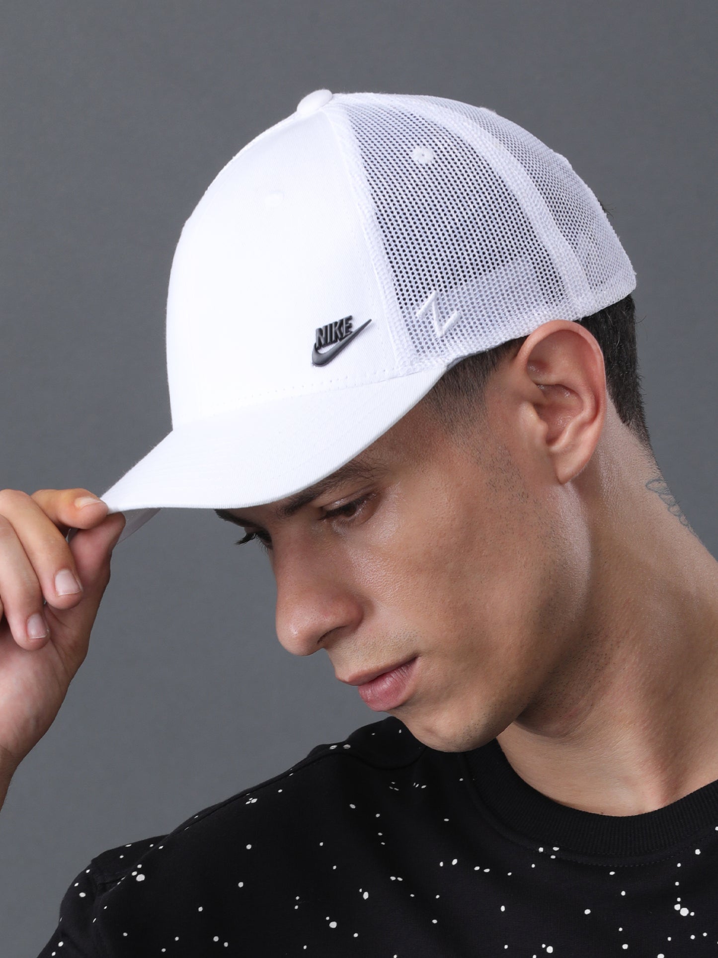 White Mesh Panel Cap