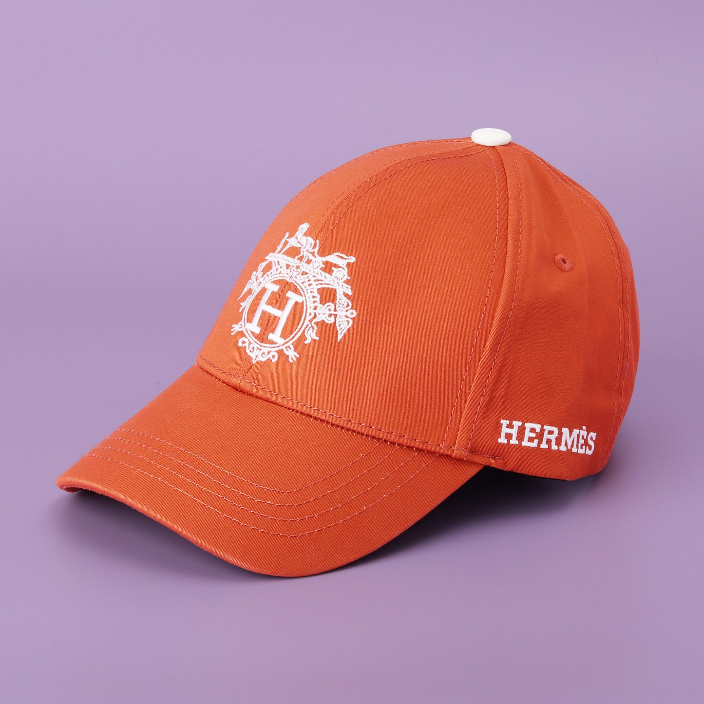 Hermès Orange Crest Cap