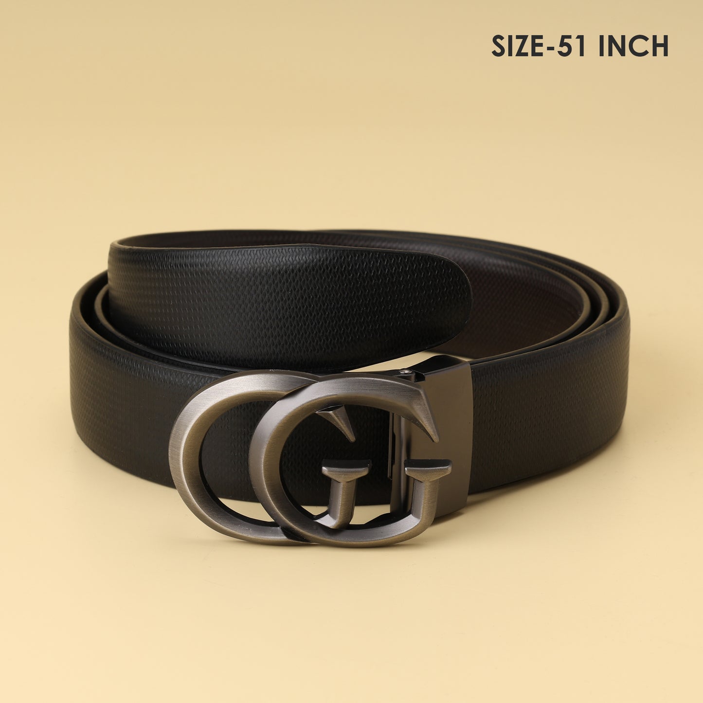 Black GG Leather Belt
