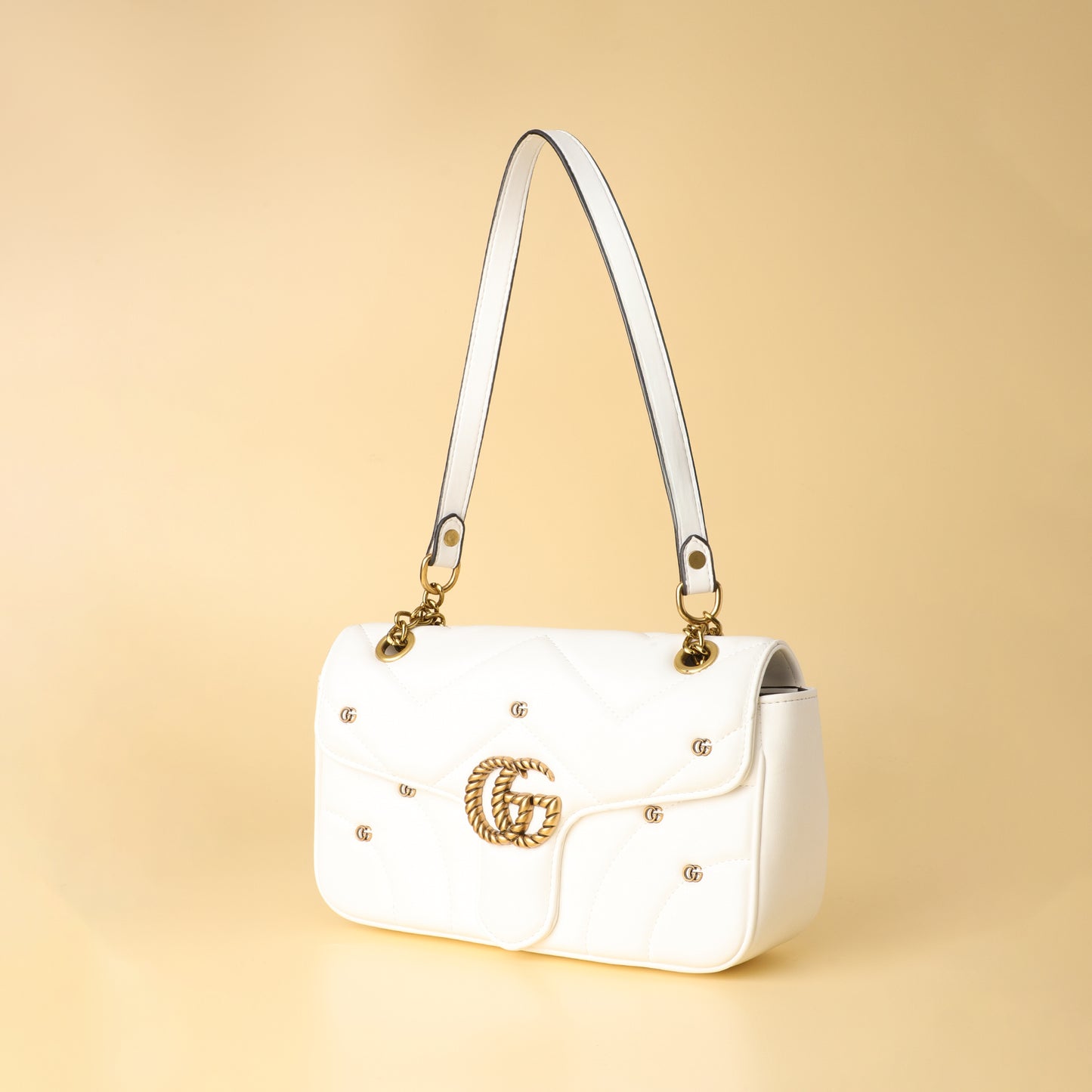 Marmont White Quilted Shoulder Bag