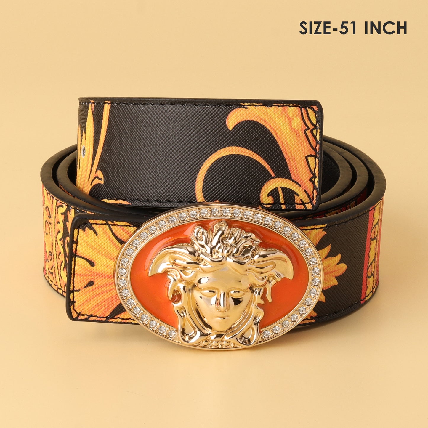 Baroque Medusa Buckle Leather Belt
