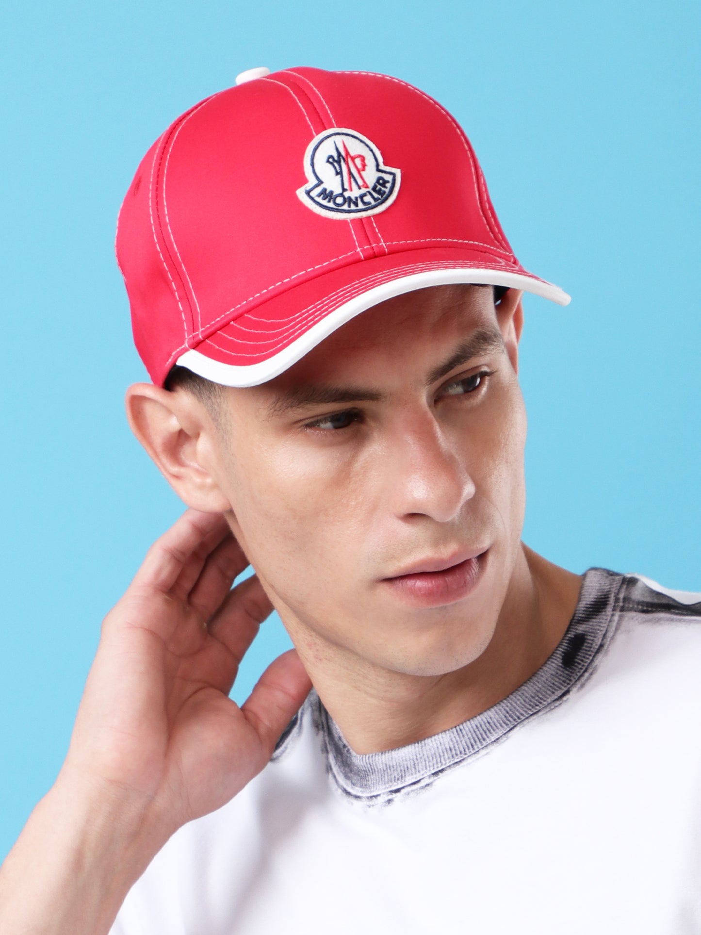 Moncler Red Classic Baseball Cap