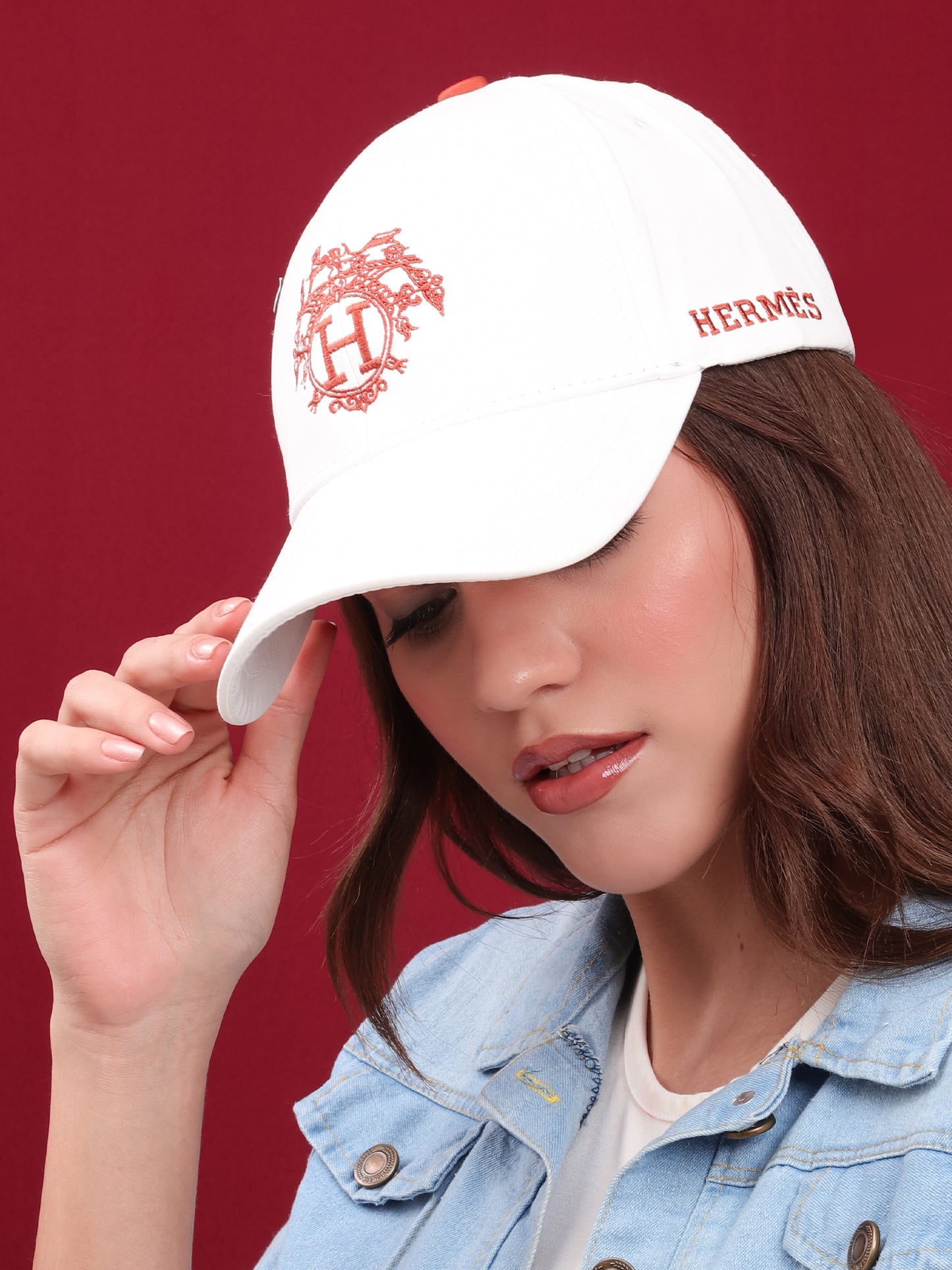 White Crest Embroidered Cap