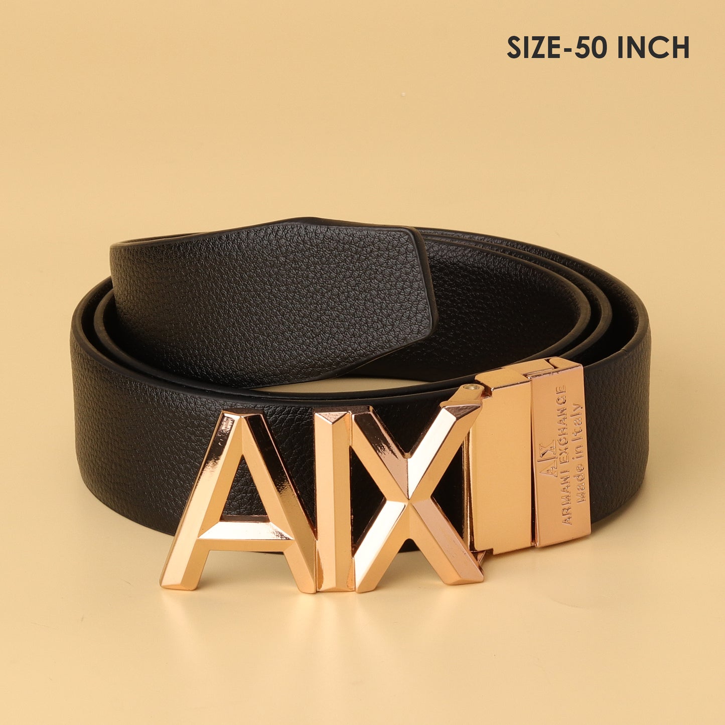 Armani Exchange Logo Buckle Reversible Leather Belt