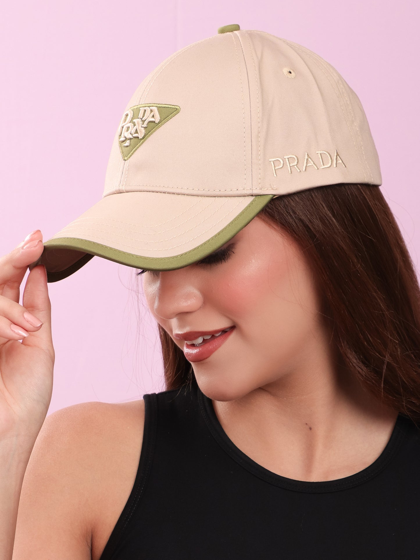 Beige & Sage Designer Baseball Cap