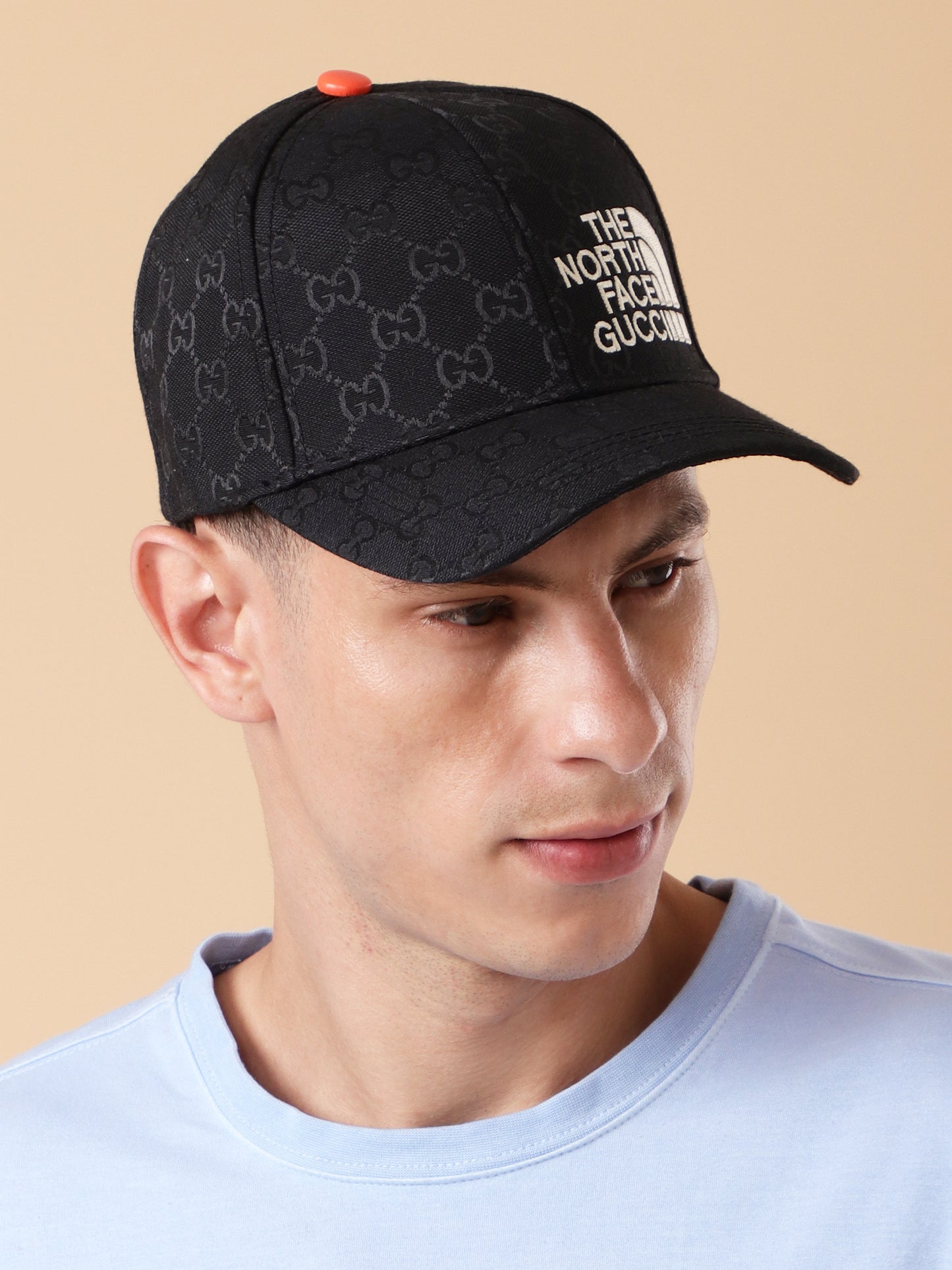 The North Face x Gucci Black Monogram Baseball Cap