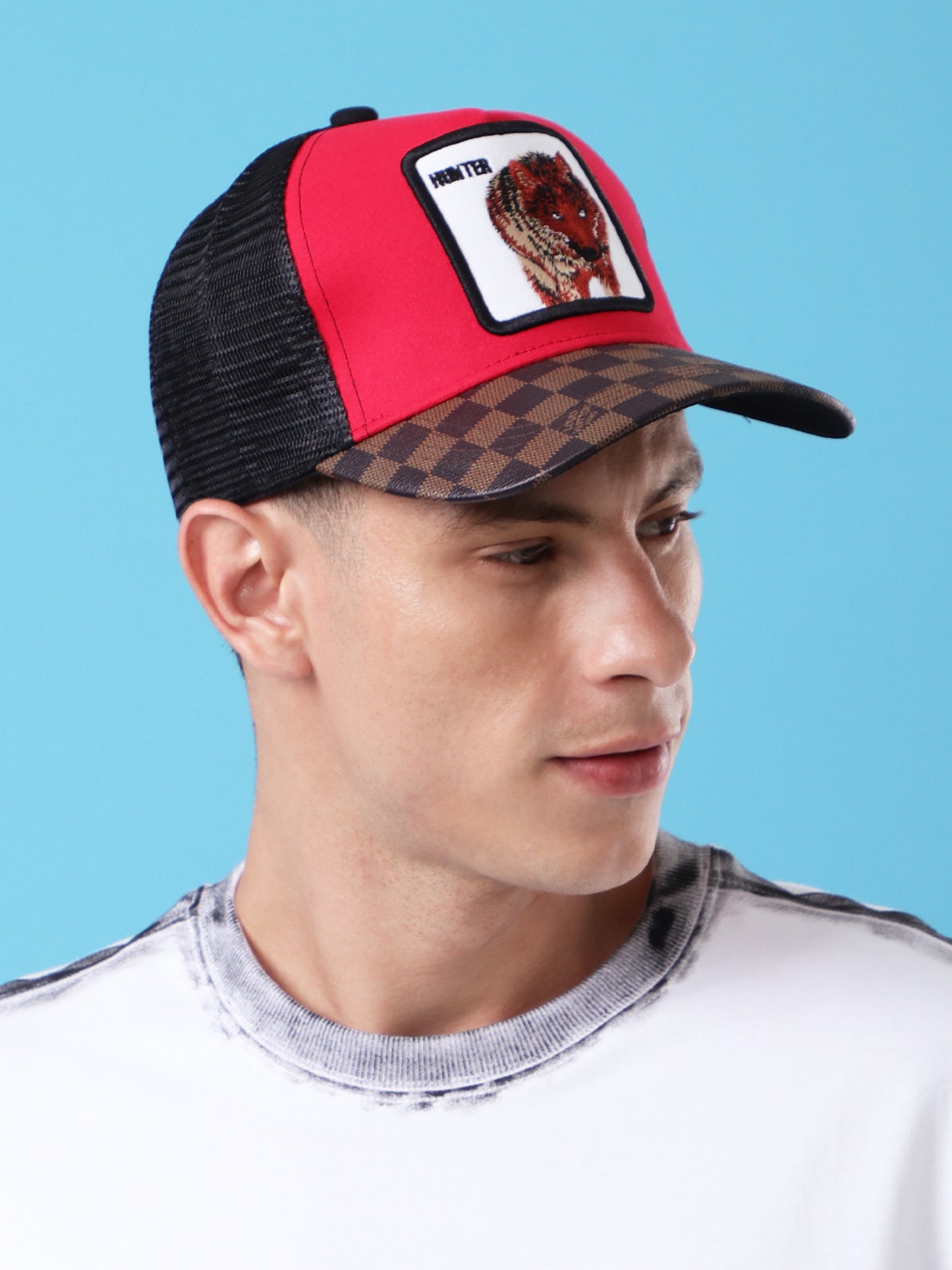 Hunter Wolf Embroidered Trucker Cap