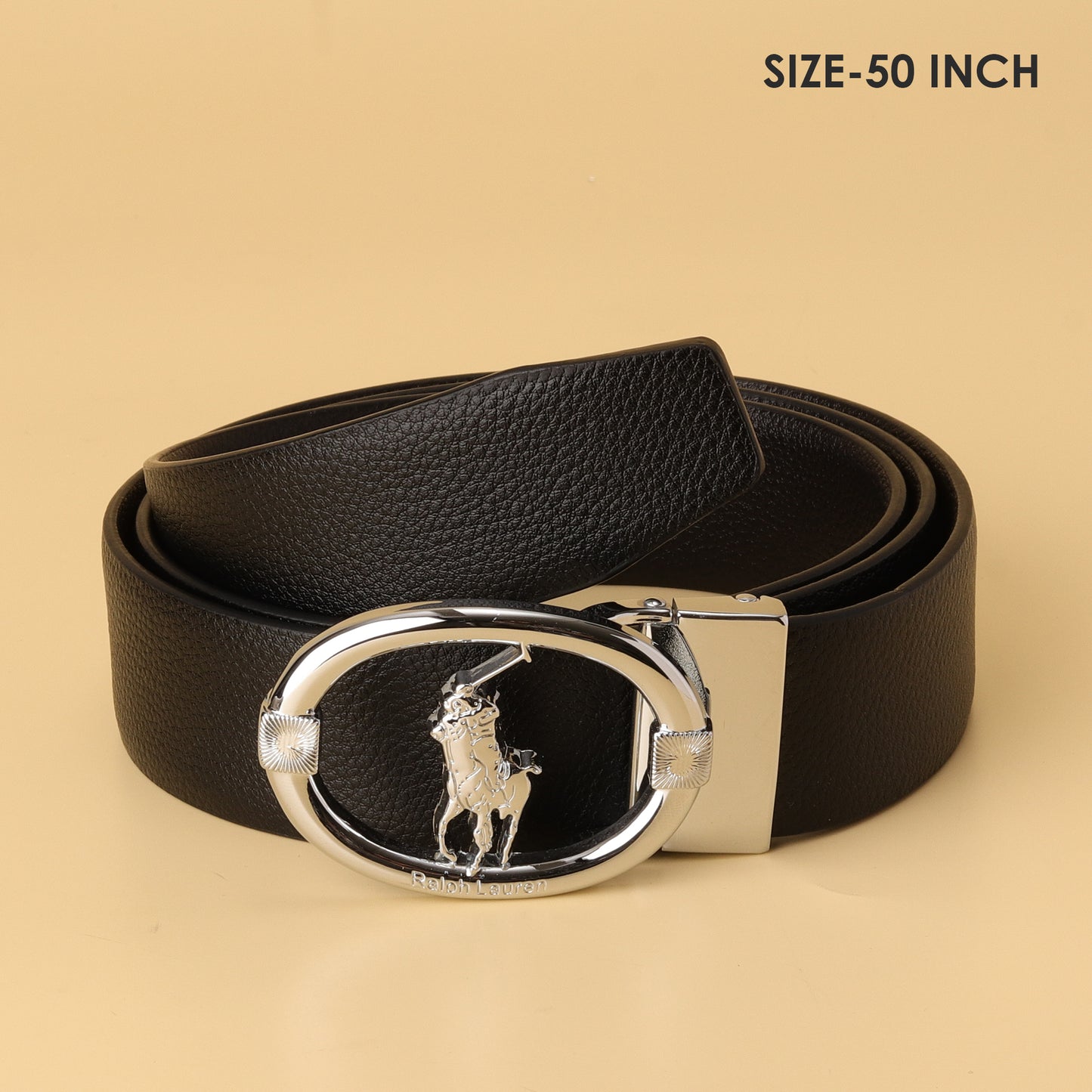 Polo Emblem Leather Belt