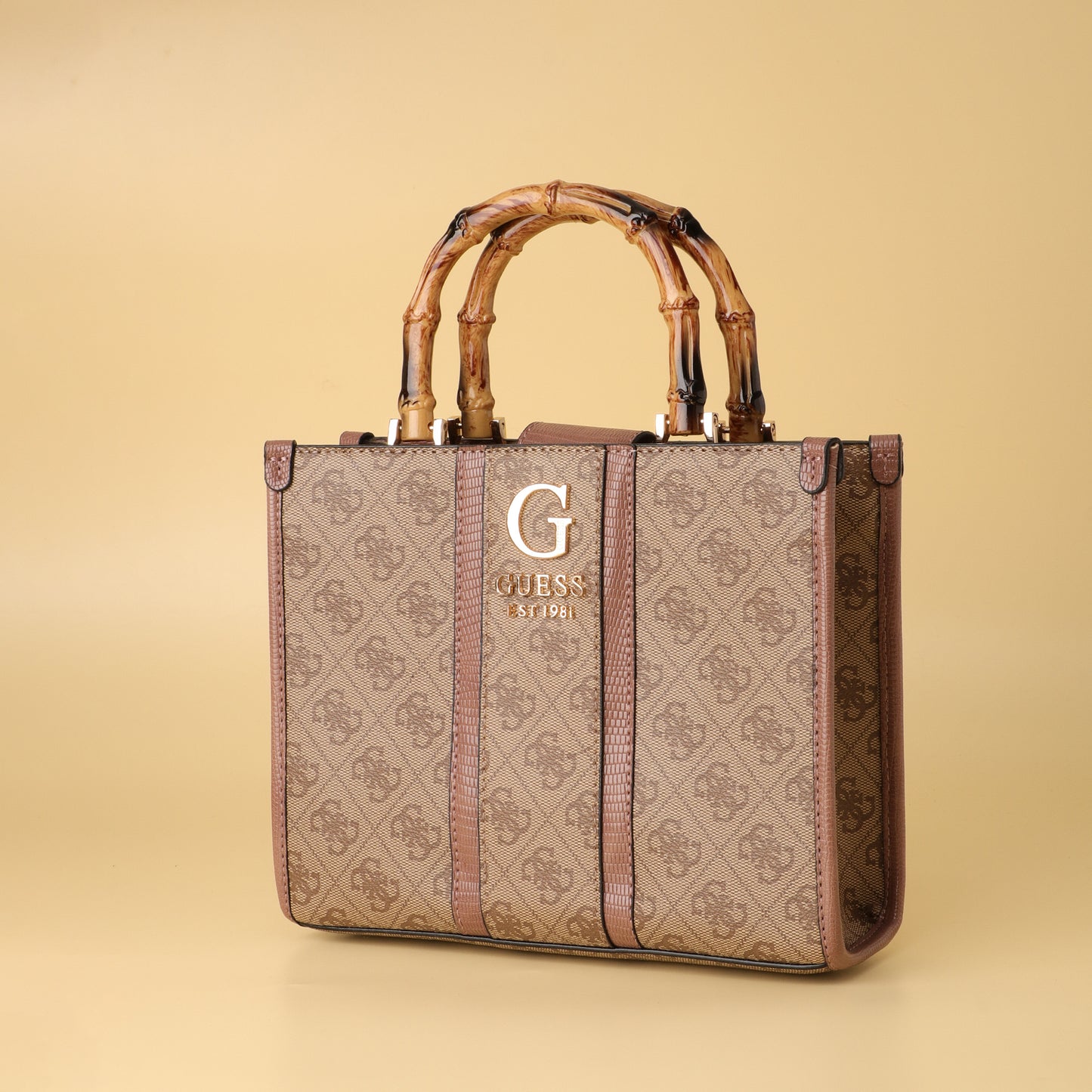 Bamboo Handle Monogram Tote