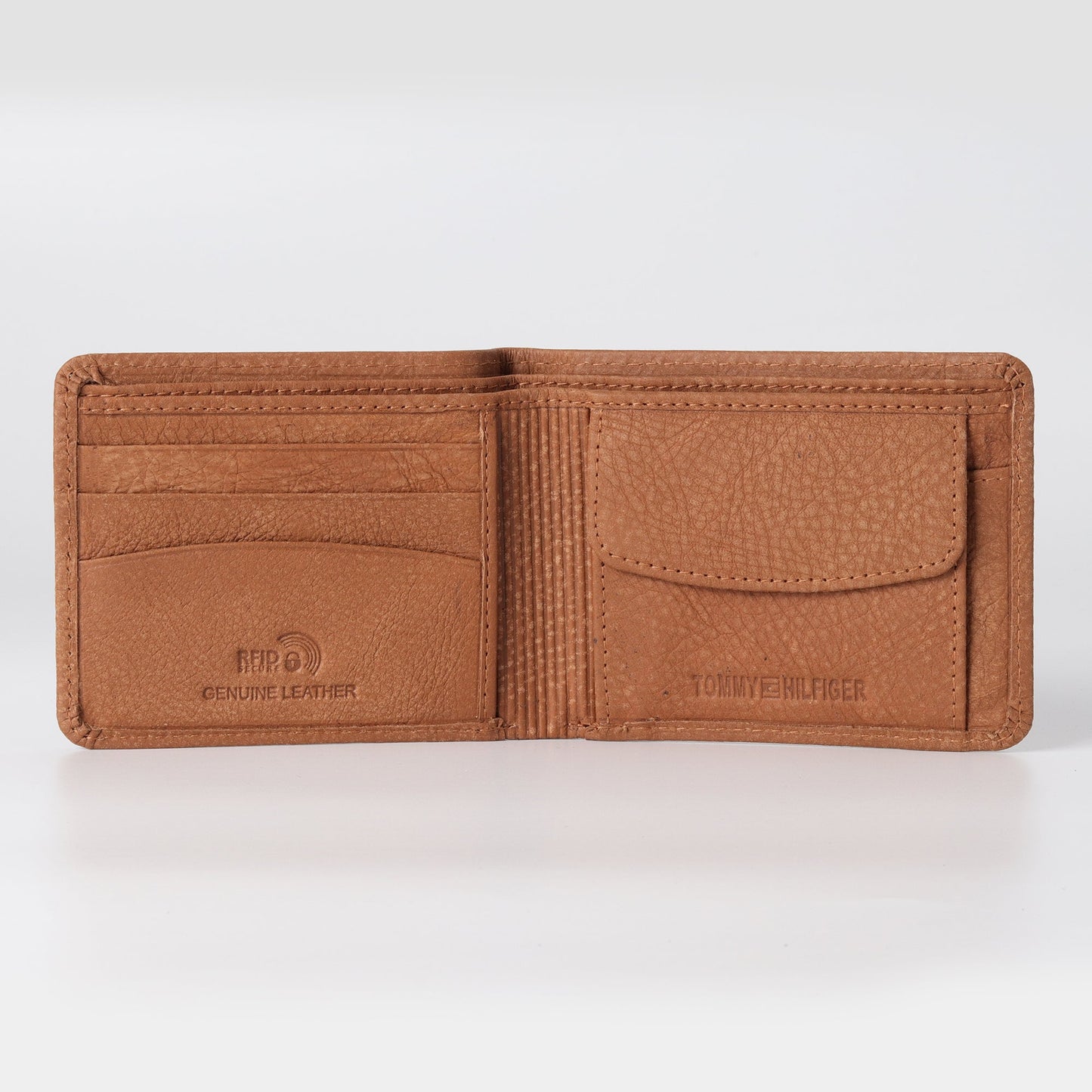 T-Grid Embossed Wallet in Camel Tan