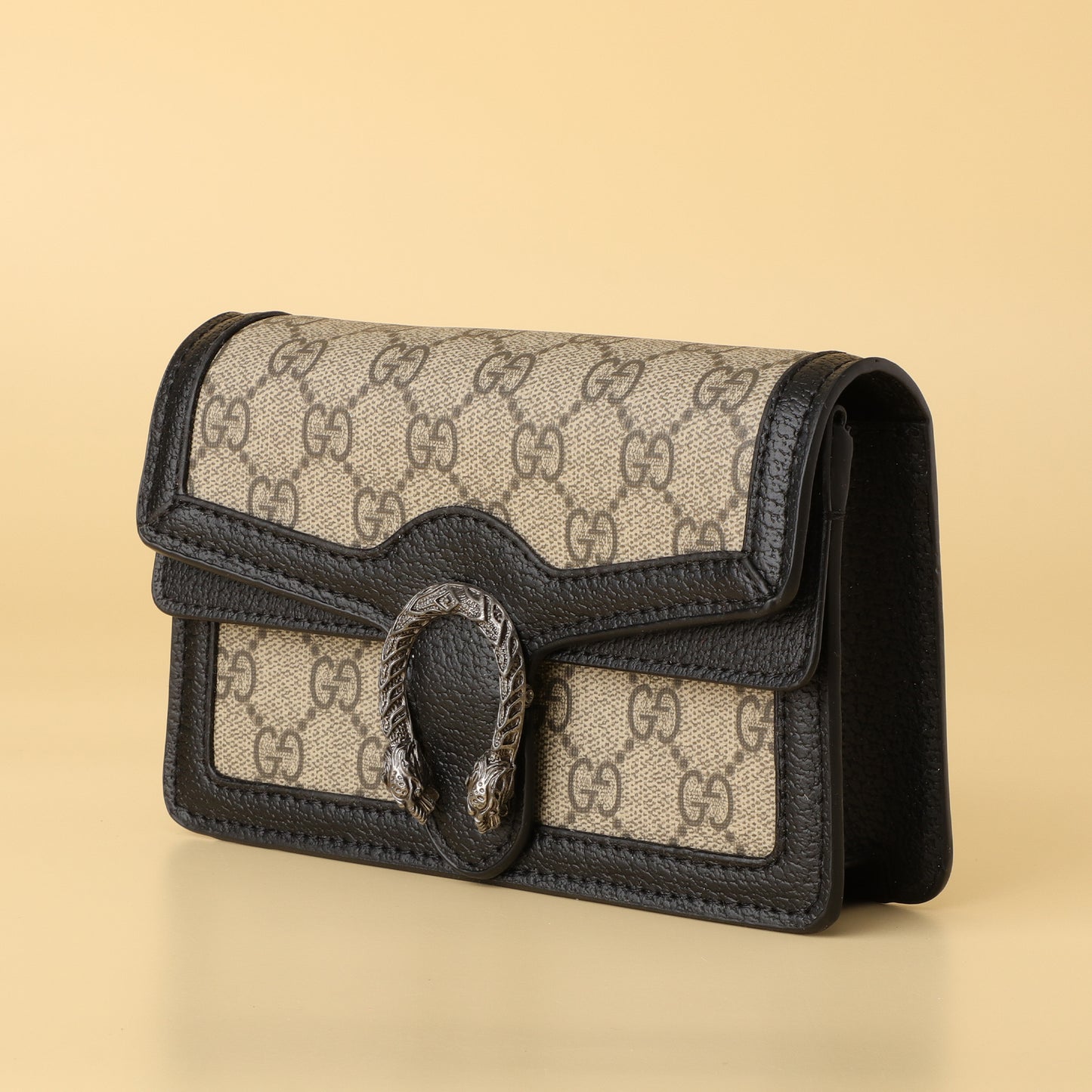 GG Supreme Beige & Black Mini Shoulder Bag
