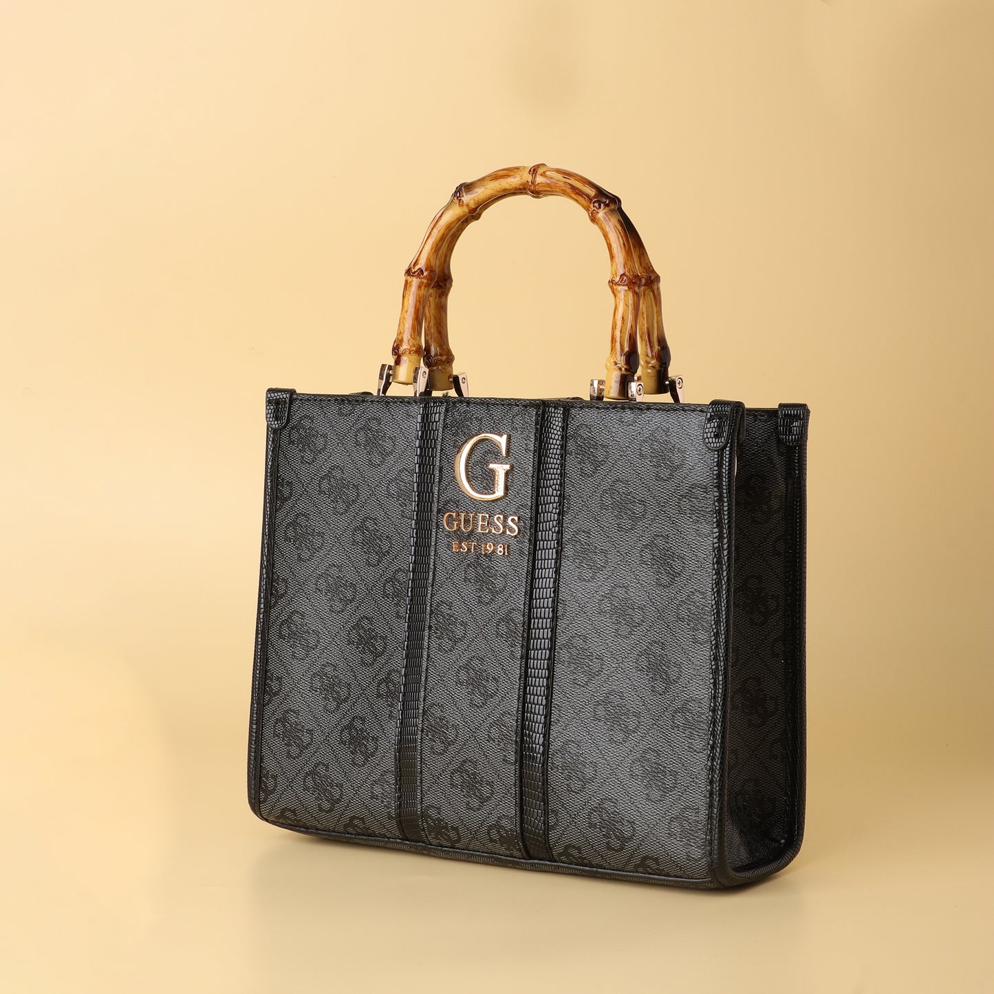 Monogram Bamboo Handle Tote