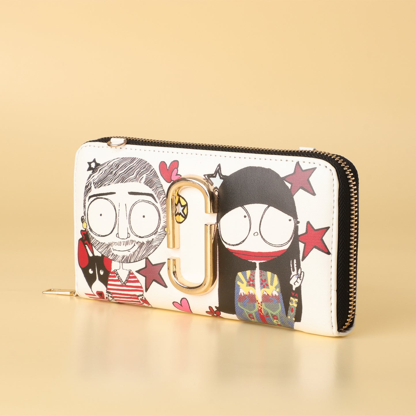Jacobs Cartoon Illustration Zip-Around Chain Wallet