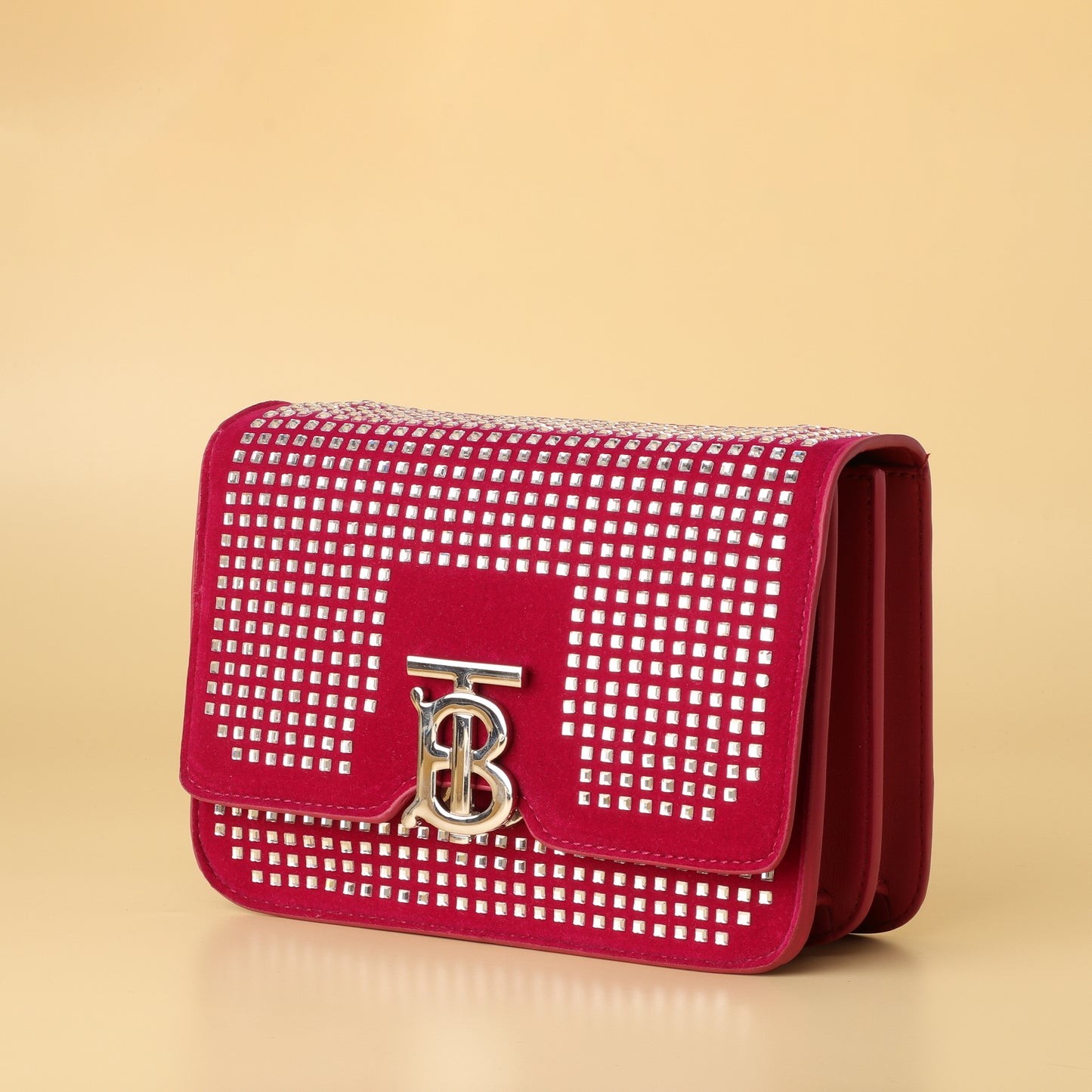 Red Velvet Crystal TB Shoulder Bag