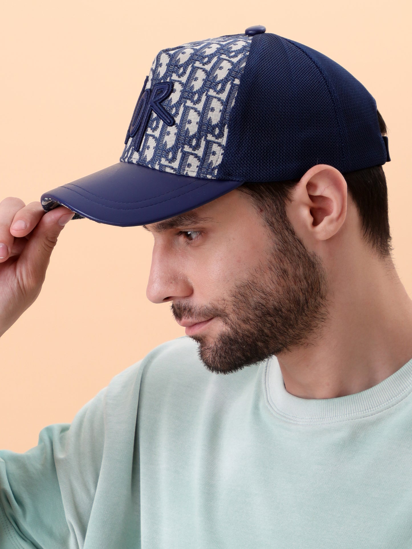 Dior Navy Monogram Mesh Cap