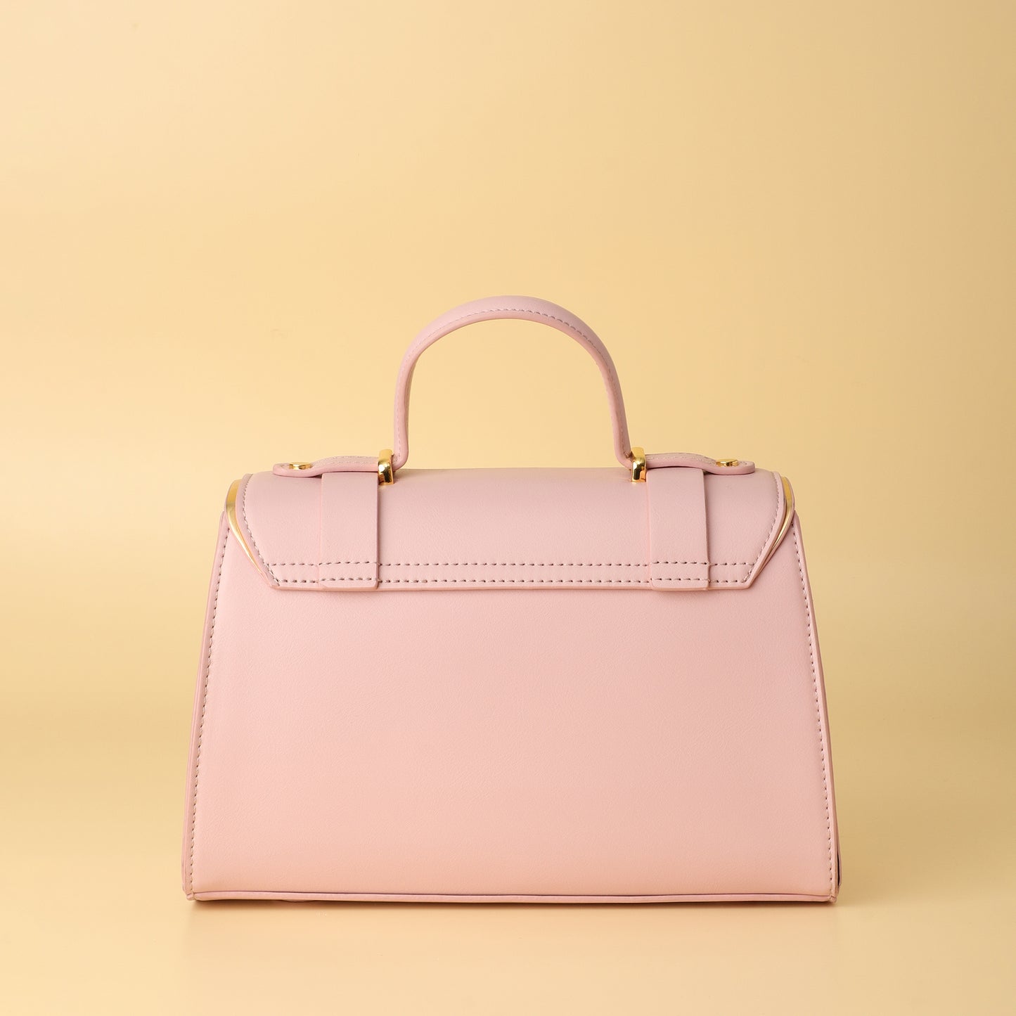 Blush Pink Striped Classic Handbag