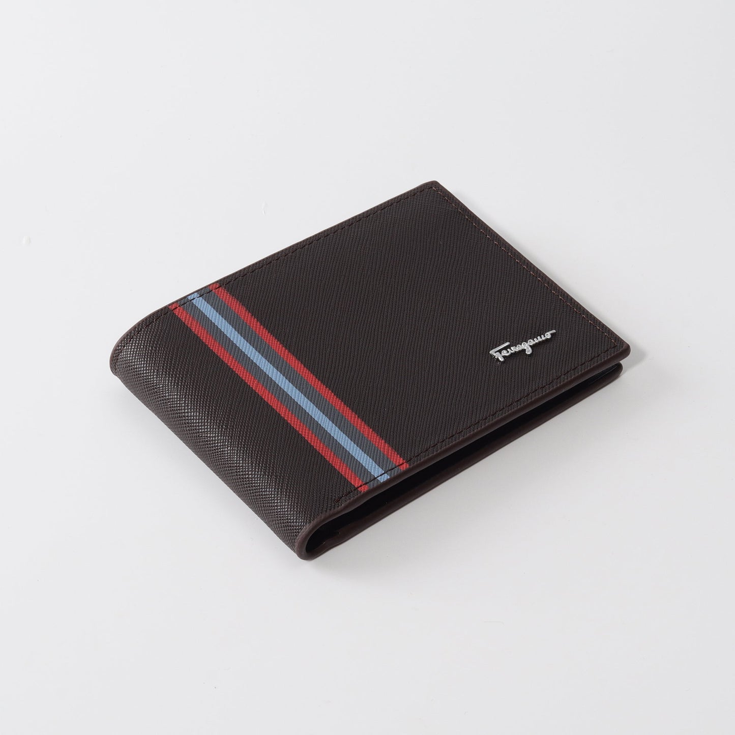 Racing Stripe Wallet in Dark Brown