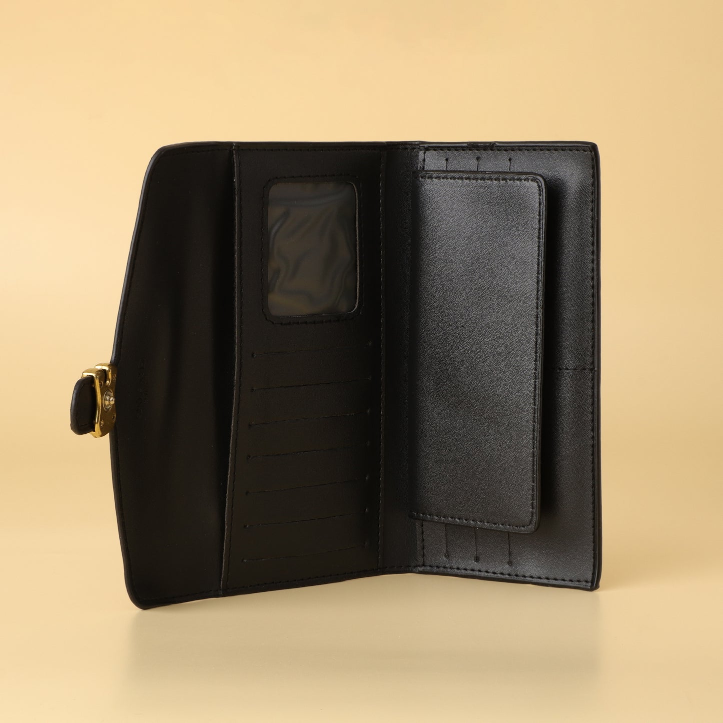 Signature Canvas & Leather Tri-Fold Wallet – Timeless Elegance