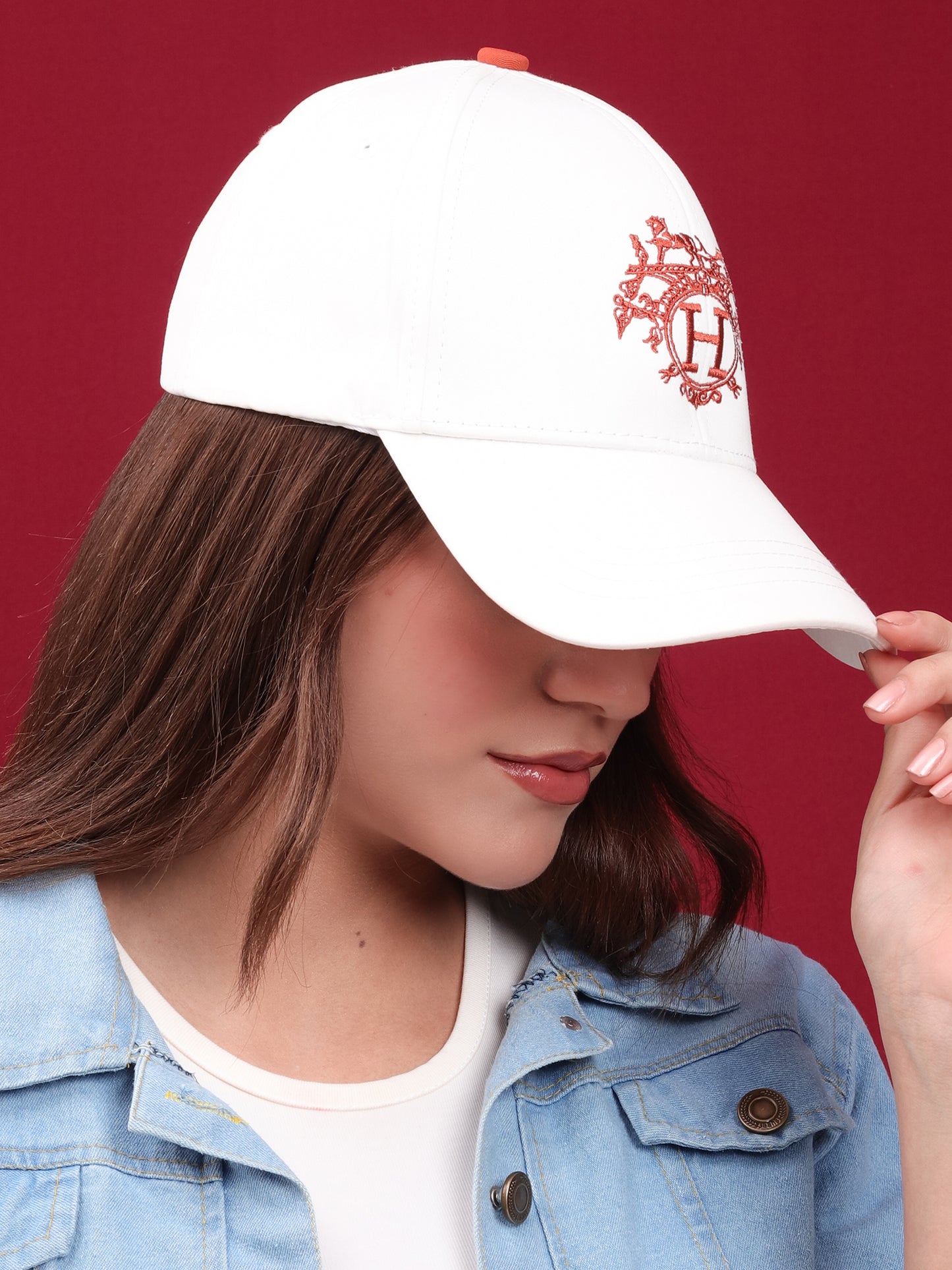 White Crest Embroidered Cap