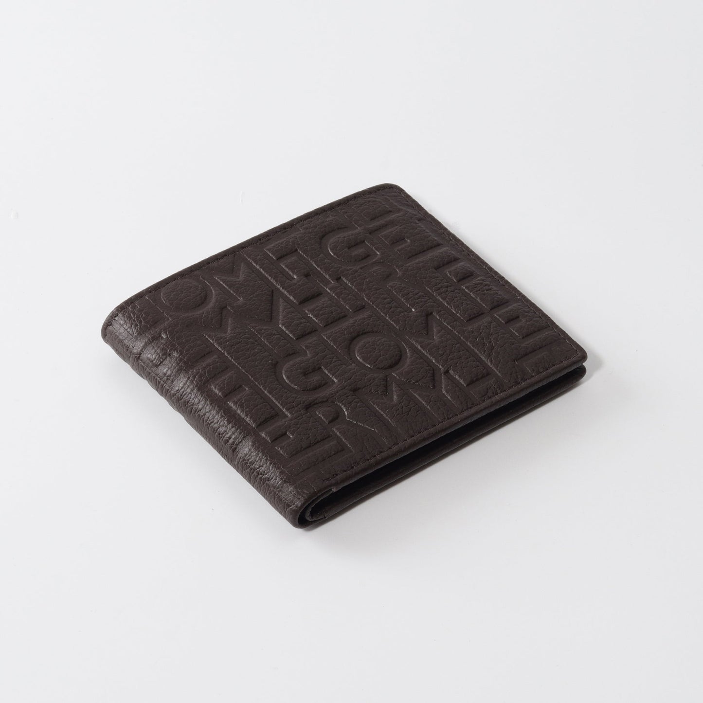 Embossed Monogram Wallet in Cocoa Brown