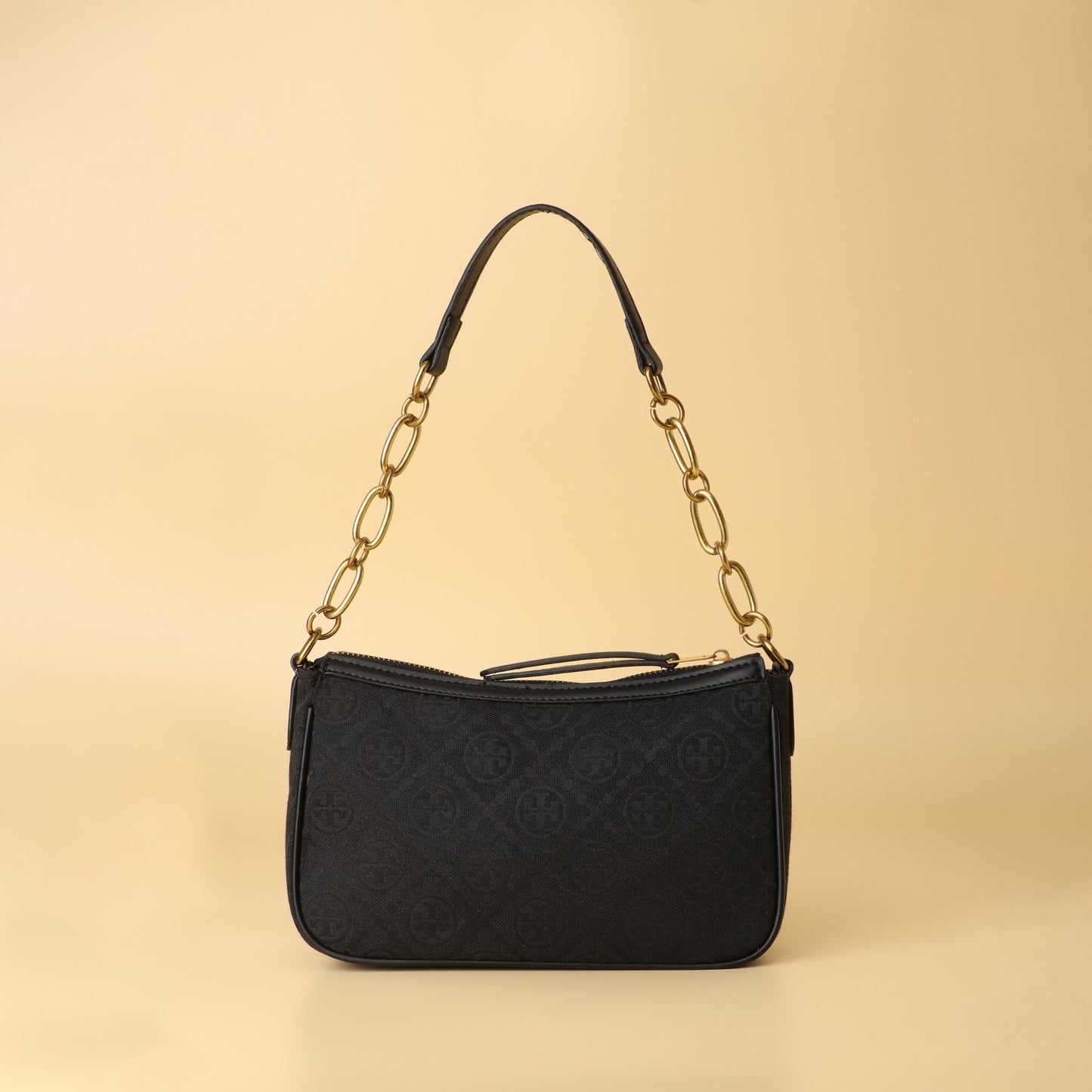 Burch Black Monogram Chain Shoulder Bag