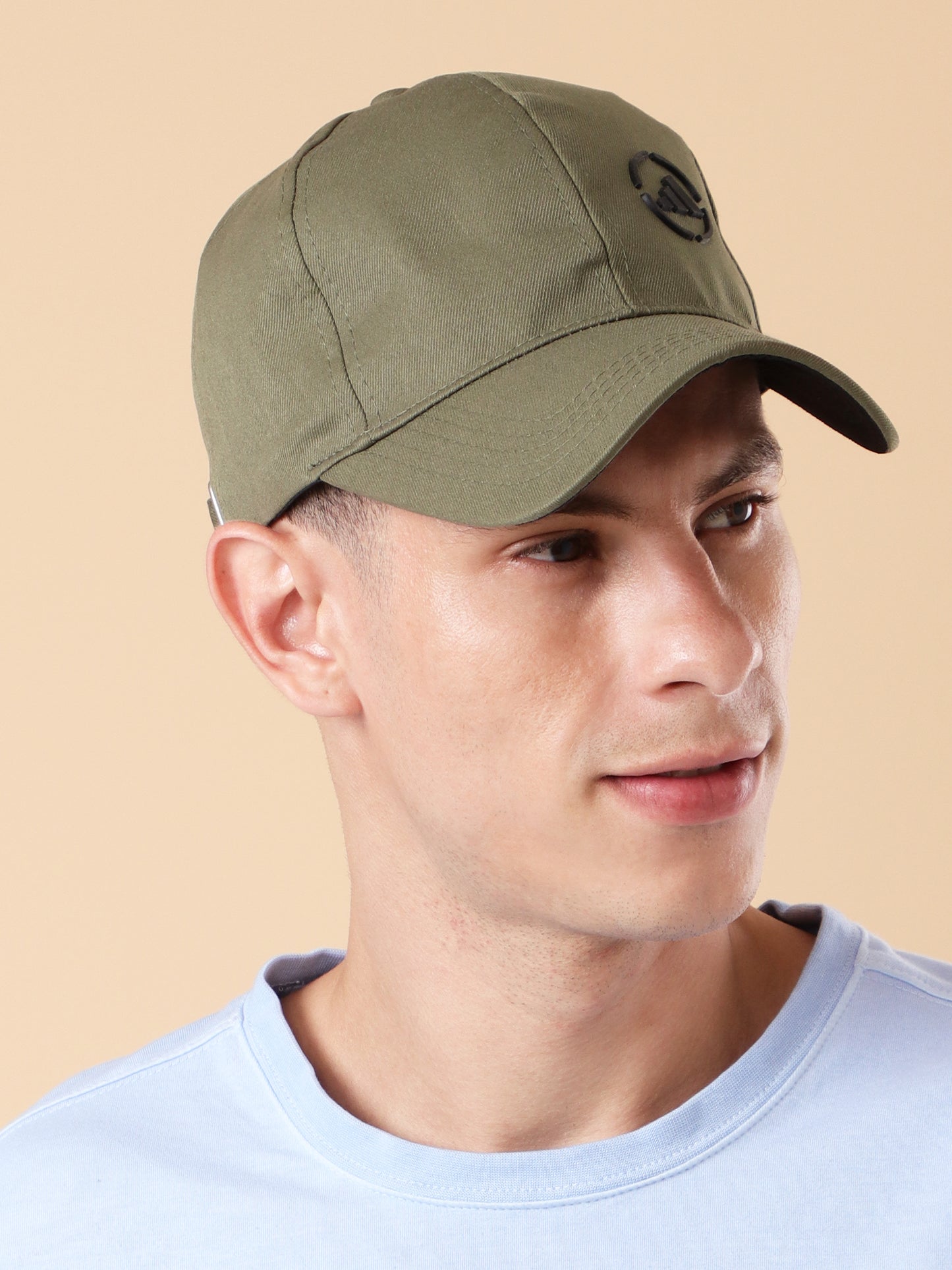 Olive Green Classic Baseball Cap with Embroidered Logo